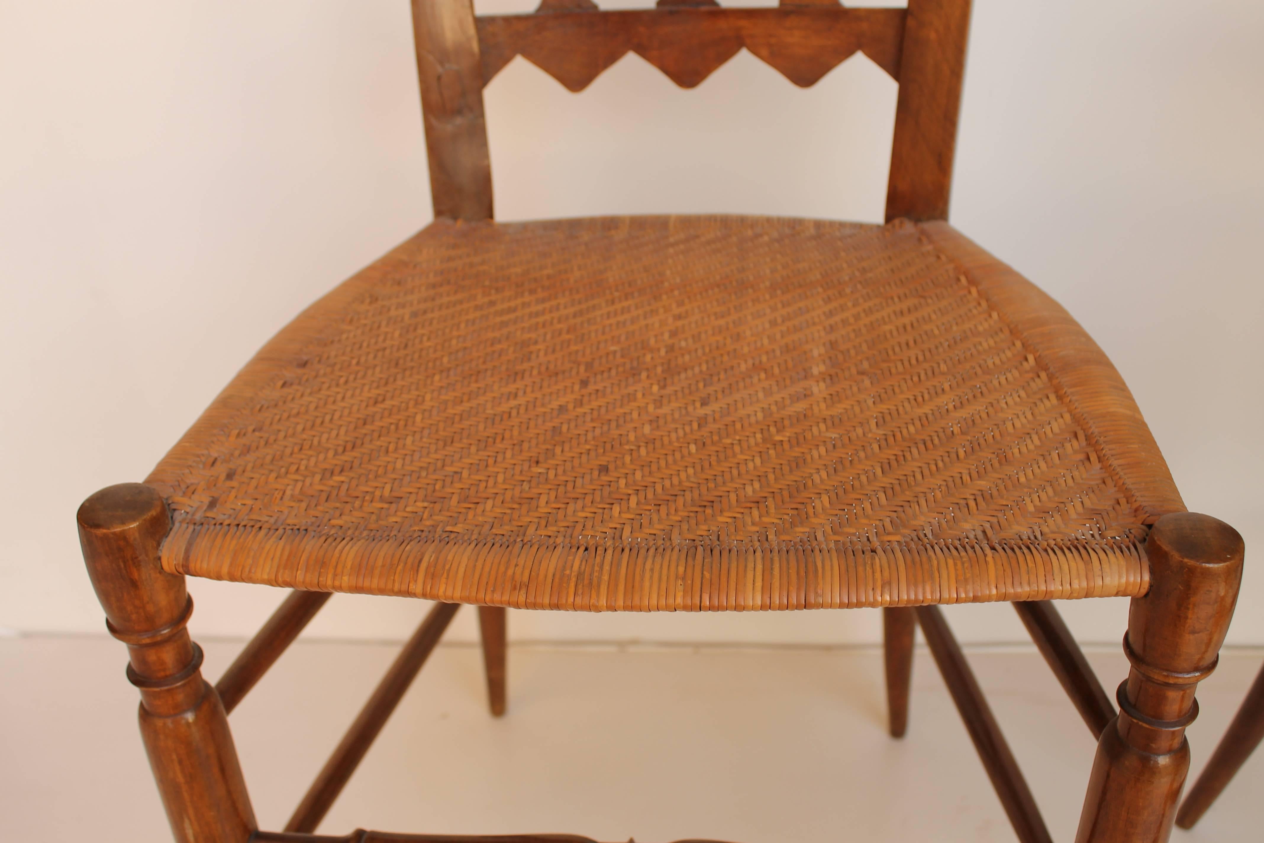 Mid-20th Century Two Walnut Wood Chiavari Chairs