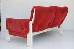 Sofá Loveseat Ammanati Vitelli Rossi di Albizzate Blanco Lacado Madera Rojo