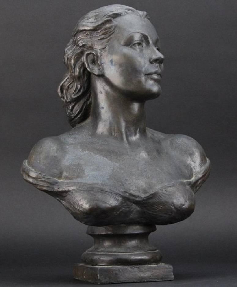 Mid-20th Century 20th Century Bronze Female Bust by American Sculptor Wheeler Williams