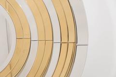 Late 20th Century Round Mirror in Style of Karl Springer of Concentric Circles