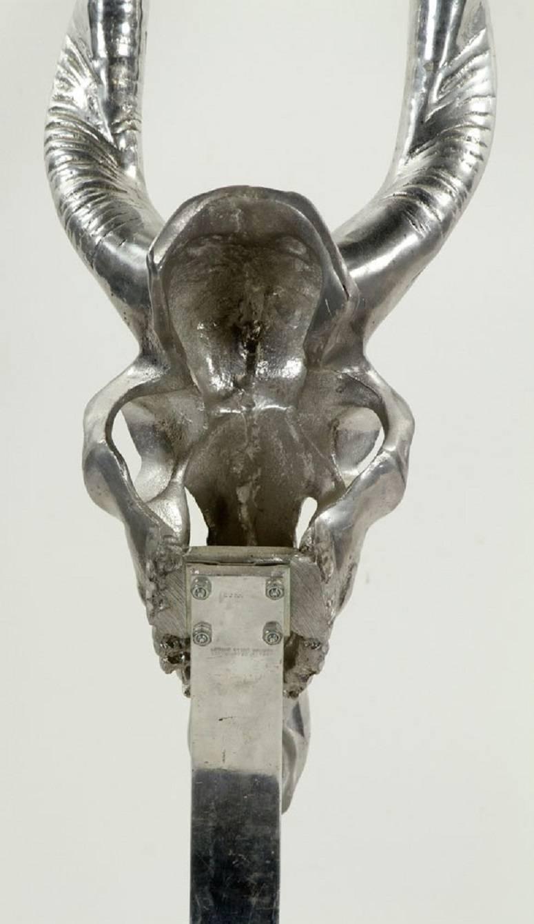 20th Century Arthur Court Kudu Antelope Skull Sculpture on Pyramid Base In Good Condition For Sale In Houston, TX