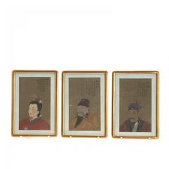 Eight Antique Chinese Ancestral Portraits, circa 1900