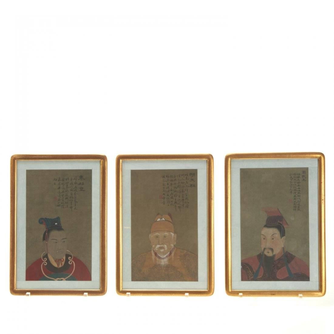 Painted Eight Antique Chinese Ancestral Portraits, circa 1900 For Sale