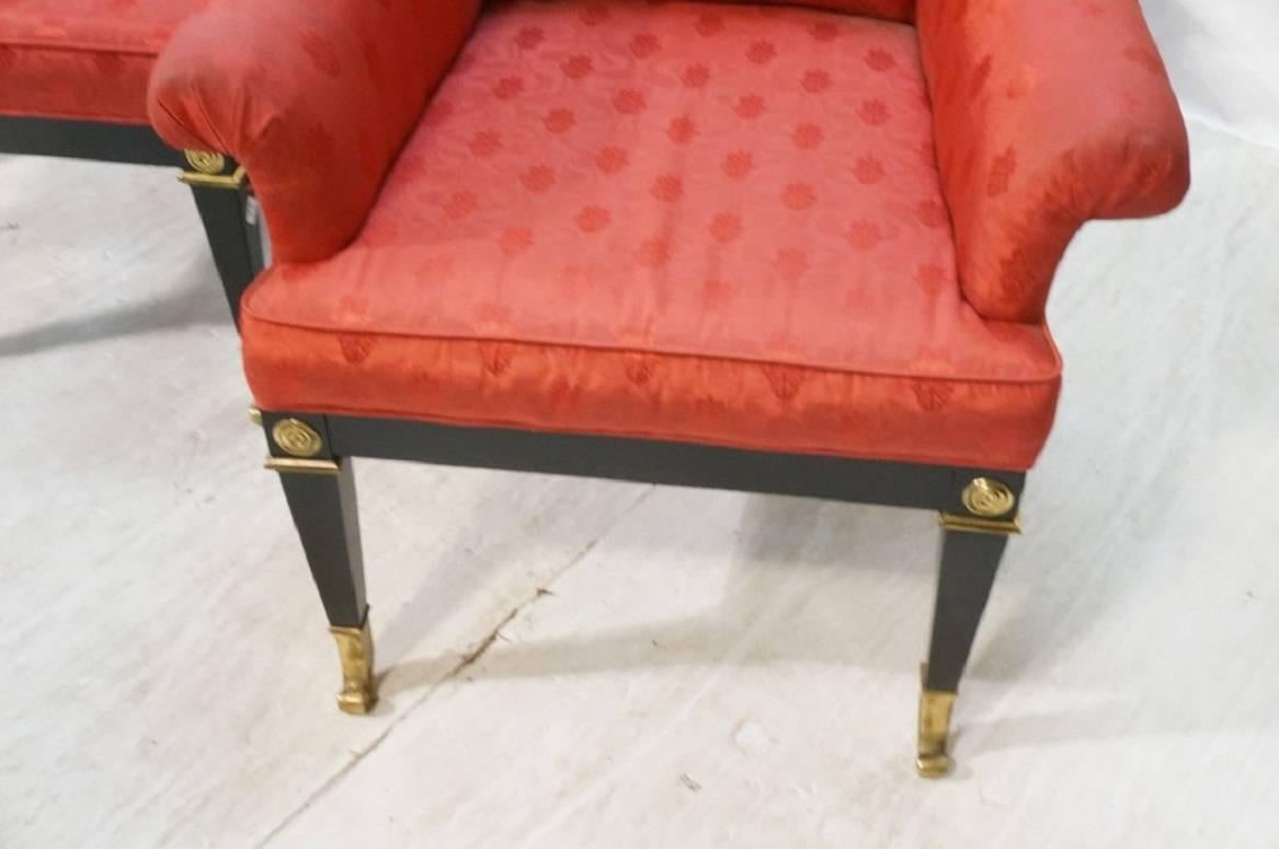 American Six Regency Style Dining Chairs by Mastercraft with Brass Feet or Fittings