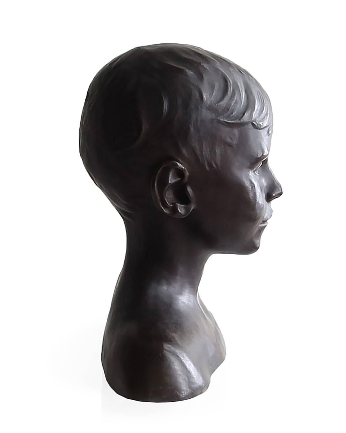 Other Bronze Bust of Handsome Young Man, circa 1920s