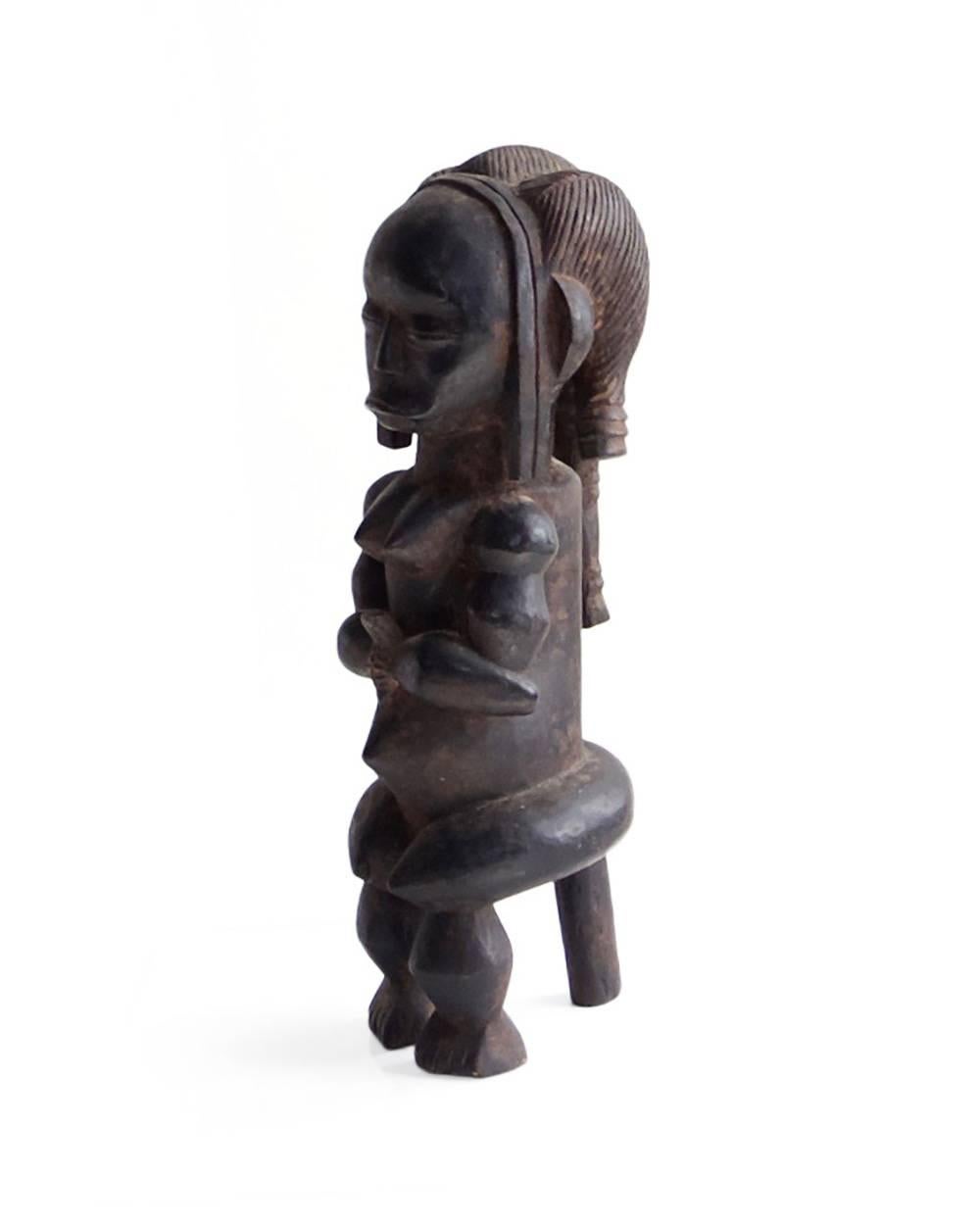 Charming Male and Female Pair of Seated African Fang Sculptures 2
