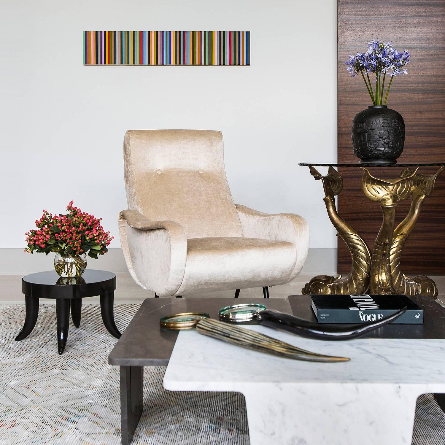 Three stylized brass dolphins form the base of this 1970s center or dining table from Italy. Hollywood Regency style at its finest! In the photo, the table is shown with a 42 inch round piece of glass (not included), but it could definitely