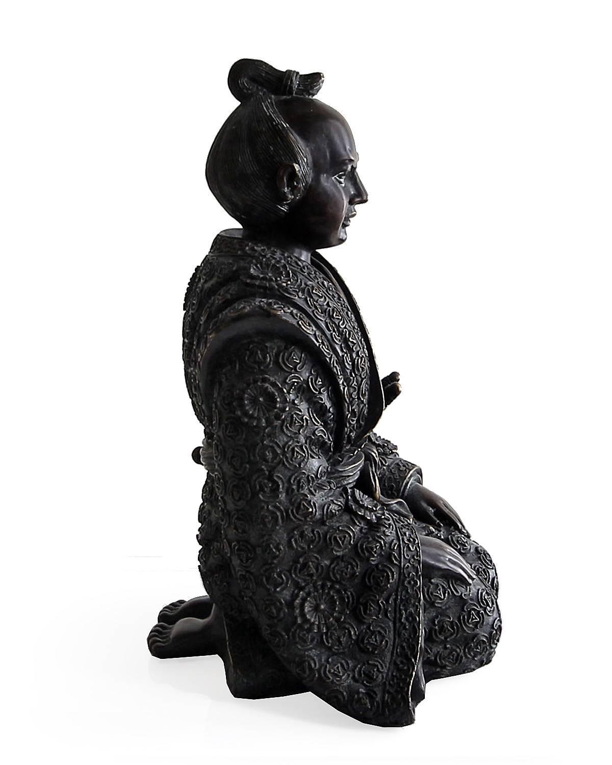 Pair of Maitland-Smith Japanese Bronze Figures, Samaraui and Geisha 2