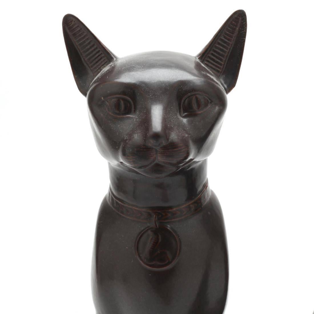 Extremely rare Egyptian style cat porcelain sculptures by artist Vicente Martinez for the Lladro company. Issued in 1983 and retired in 1985. Two available.

Model number: 01012130 
Egyptian cat
Issue year: 1983 
Retirement year: 1985 
Sculptor: