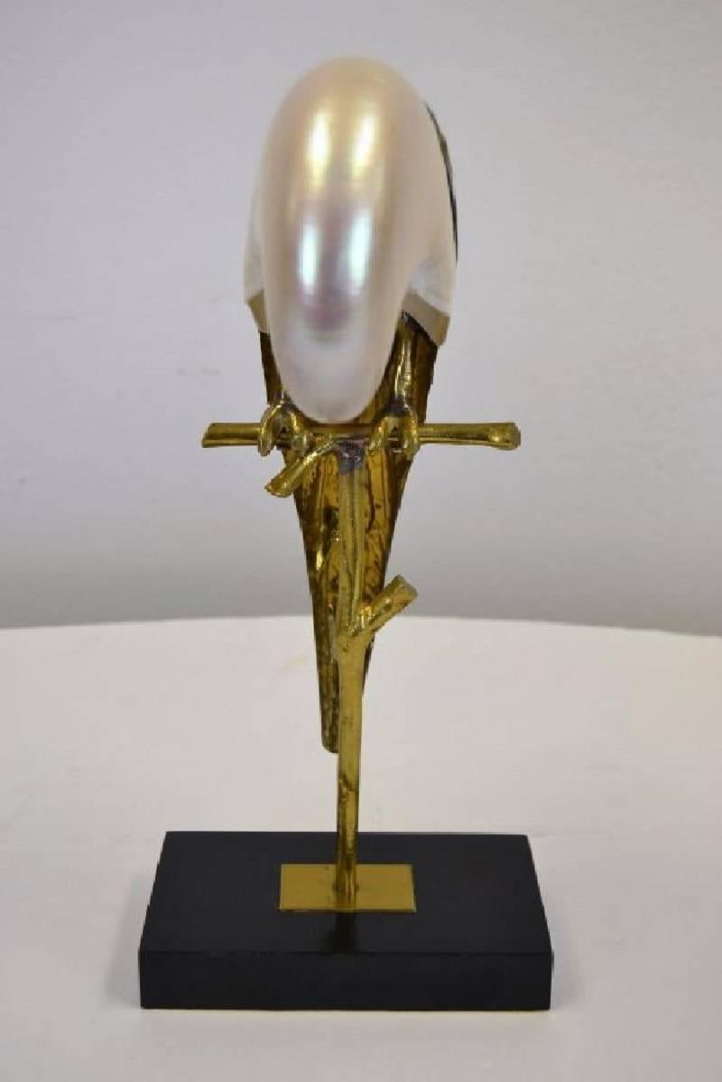 Vintage Mid-Century Parort with Shell Sculpture by Binazzi In Good Condition For Sale In Houston, TX