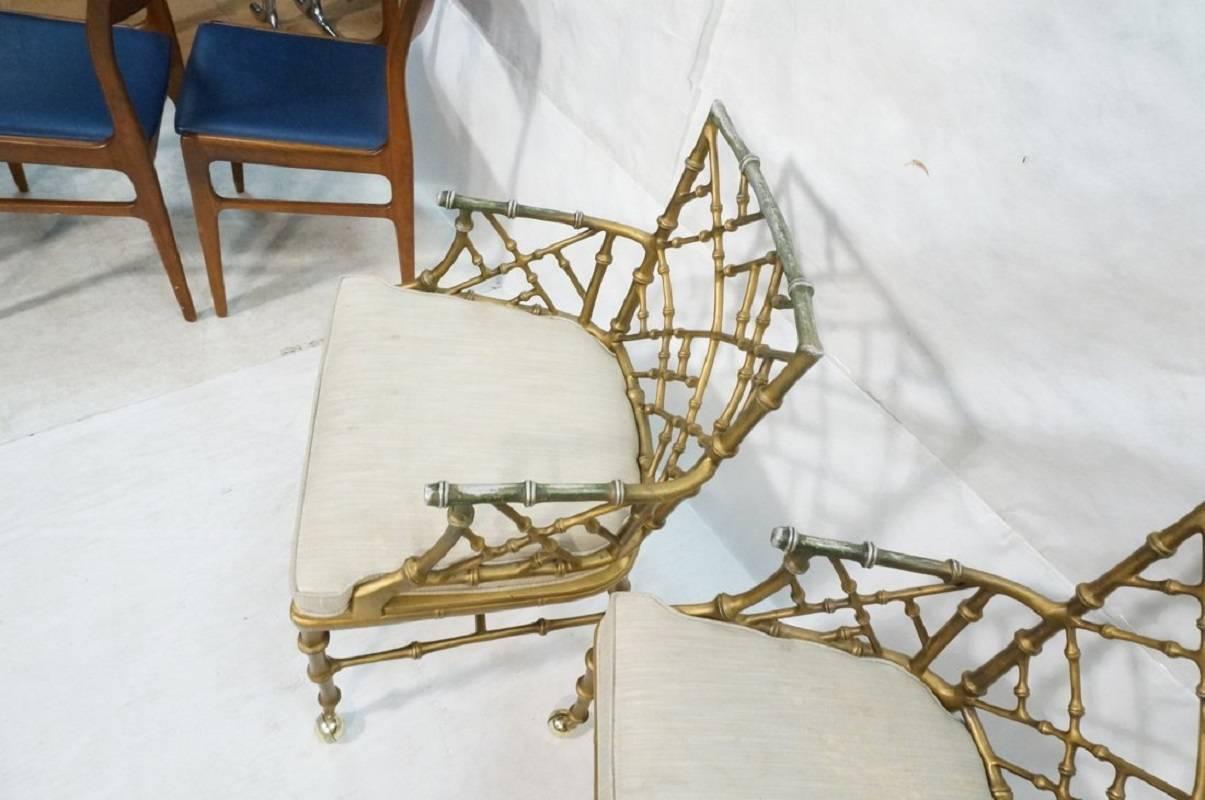 Set of Four Vintage Metal Bamboo Armchairs by Phyllis Morris In Good Condition For Sale In Houston, TX