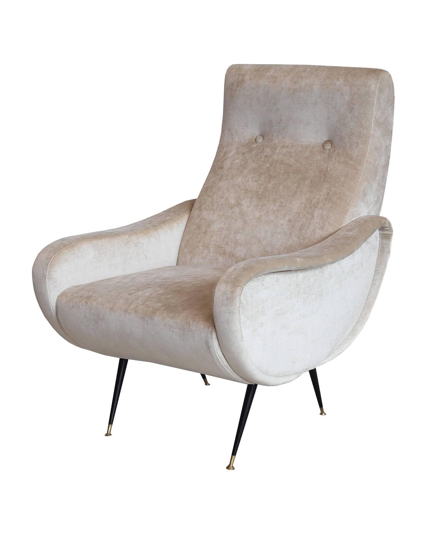 Fully Restored Mid-Century Italian Lounge Chairs in Style of Marco Zanuso 1