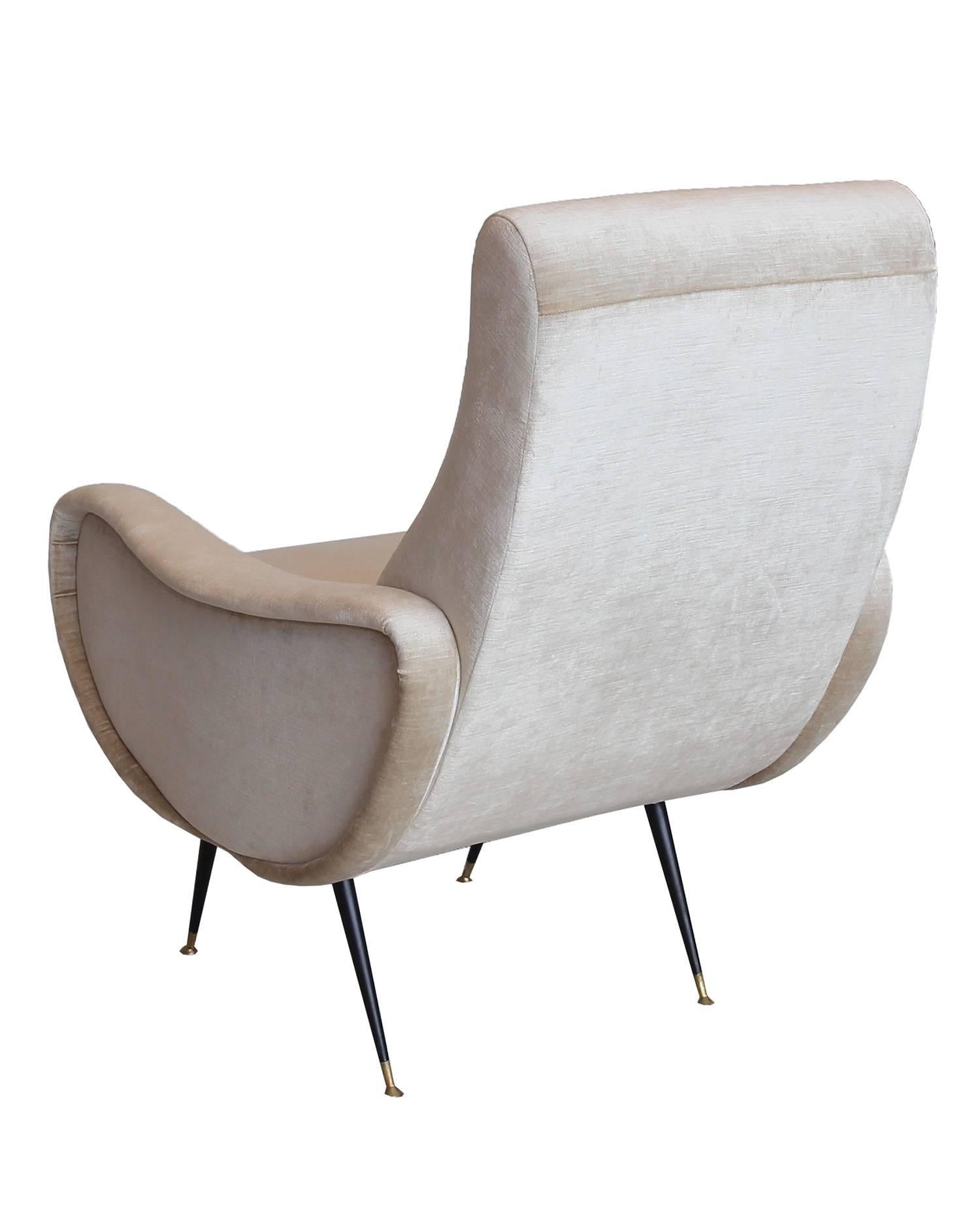 Fully Restored Mid-Century Italian Lounge Chairs in Style of Marco Zanuso 2