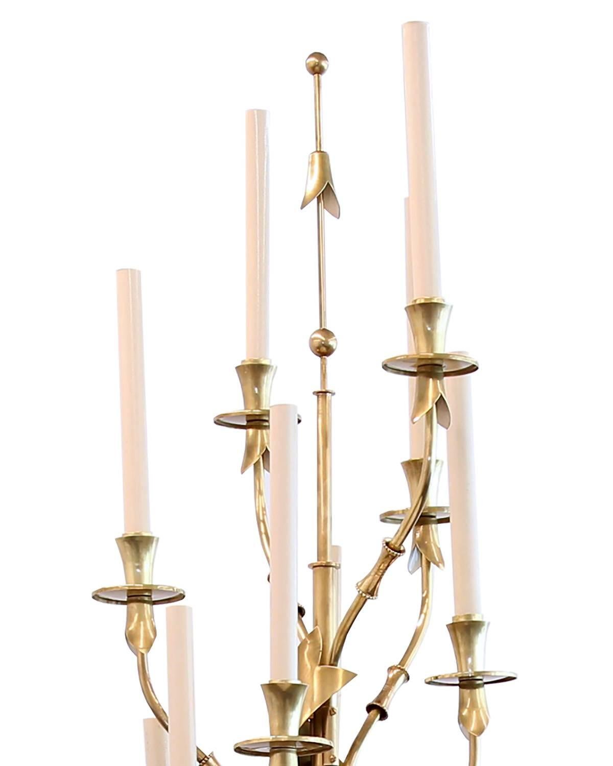 Italian Fully Restored Pair of Brass and Marble Floor Lamps by Stilnovo, circa 1960s For Sale