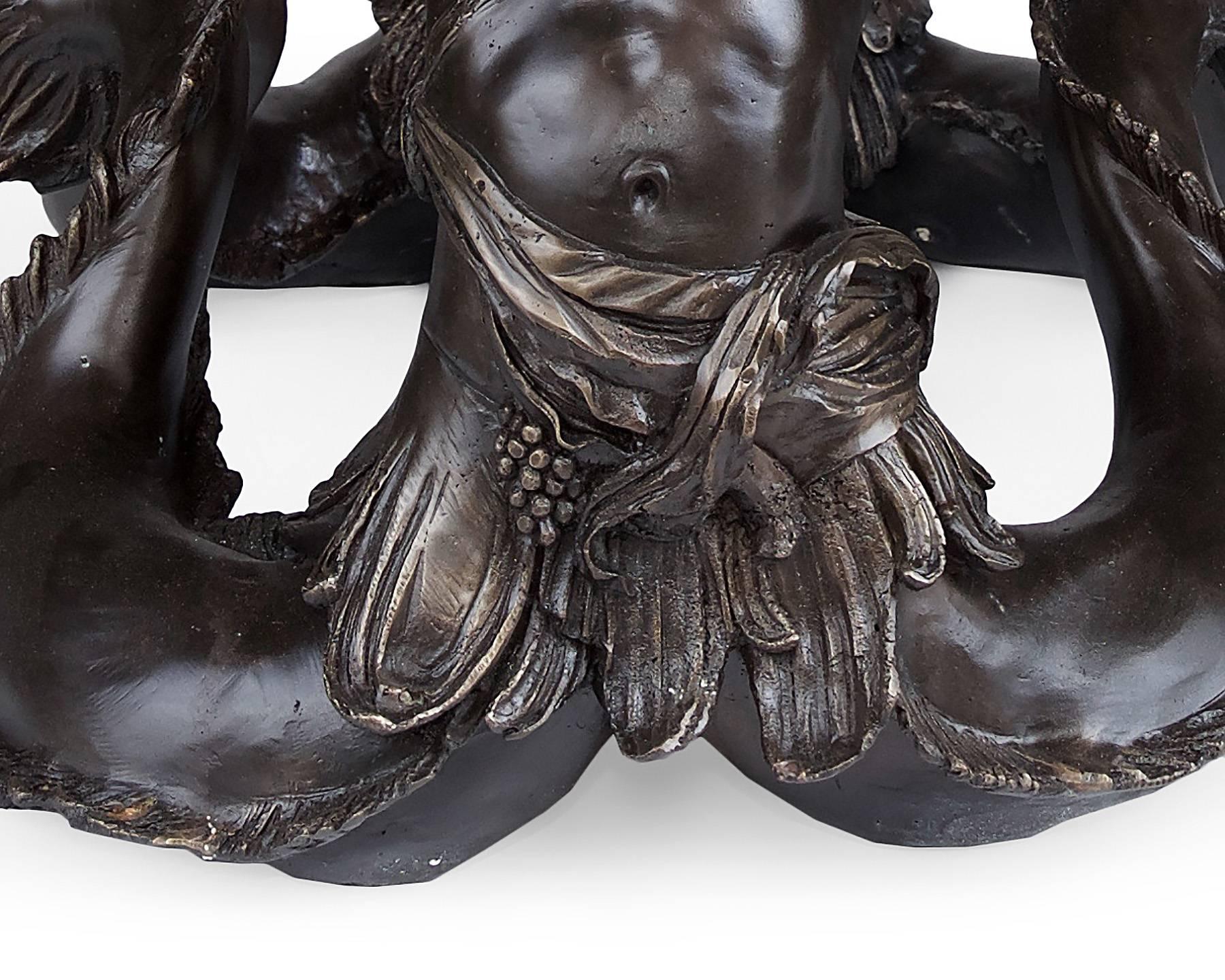 Neoclassical Incredible Bronze Merman or 