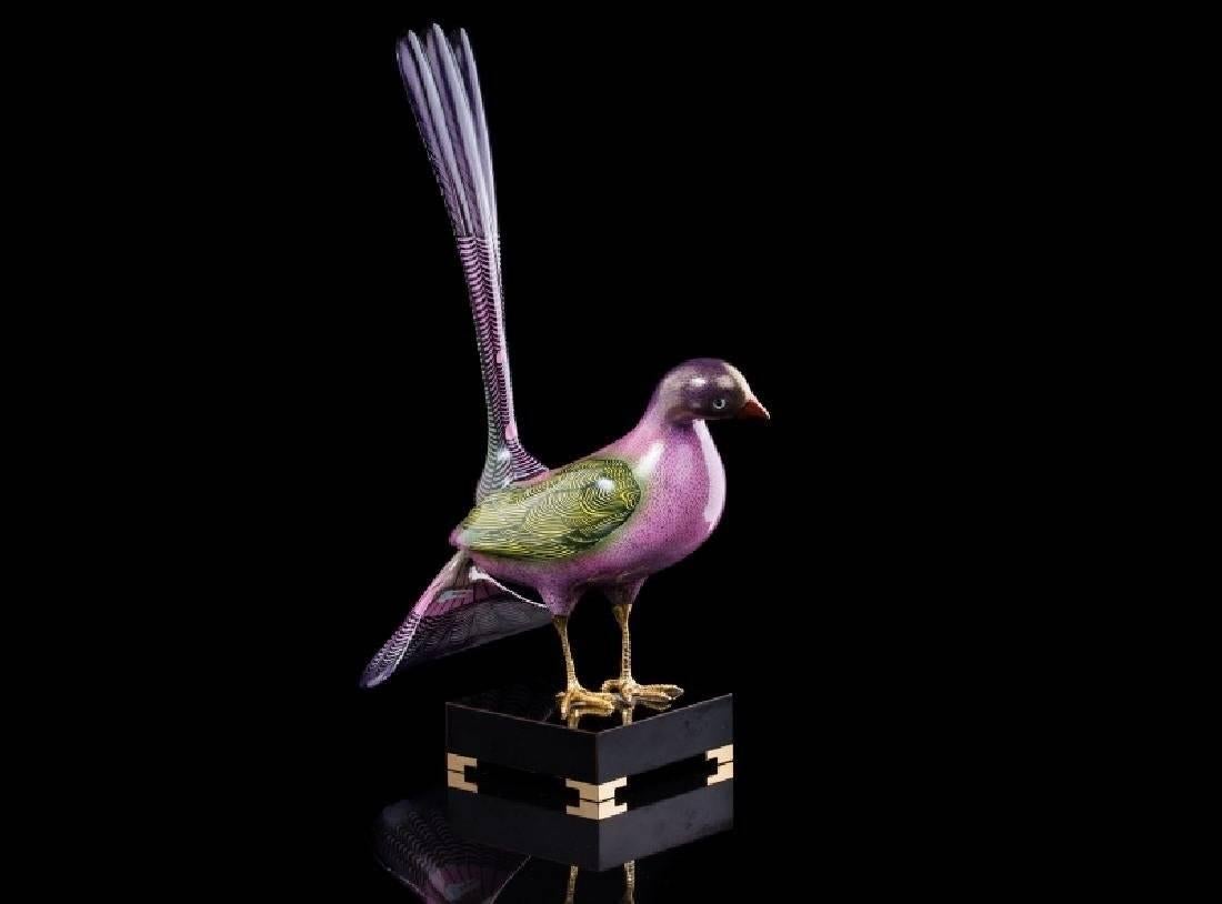 Pink Bird Sculpture by Mangani for the Oggetti Company, circa 1980 In Excellent Condition In Houston, TX