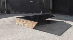 DRIFT - Weathered Cypress Wood and Smoked Glass Minimal Geometric Coffee Table