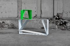 LOOP - Powder-Coated Steel Minimal Geometric Sculptural Side Table