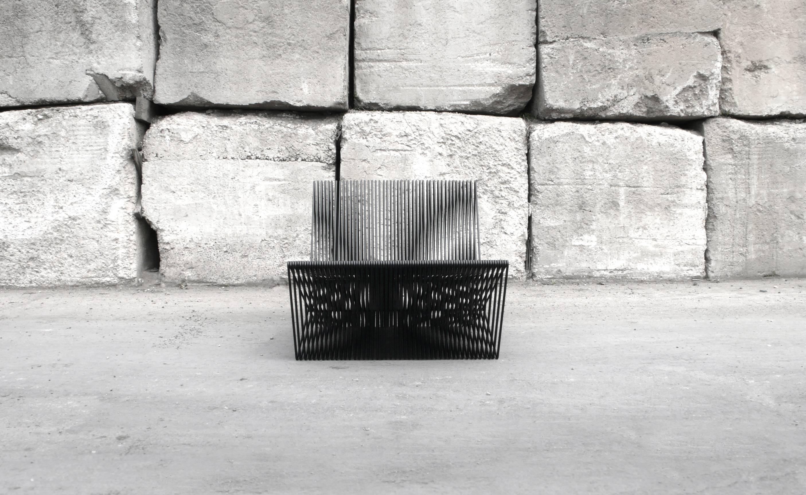 Minimalist Circuit - Powder-Coated Steel Minimal Geometric Sculptural Lounge Chair