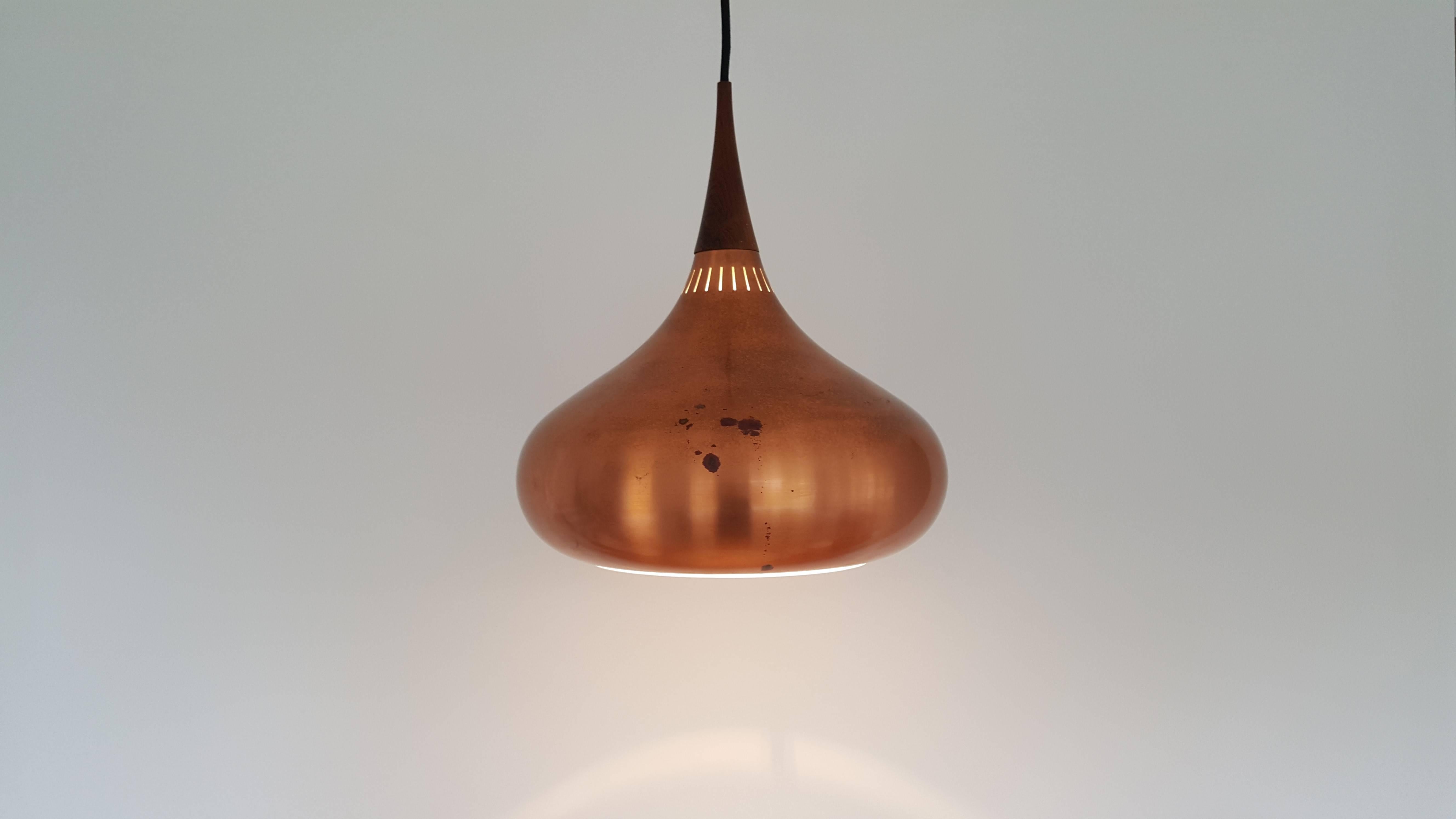 Mid-Century Modern Jo Hammerborg Large Copper Orient Pendant Light for Fog & Mørup, 1960s