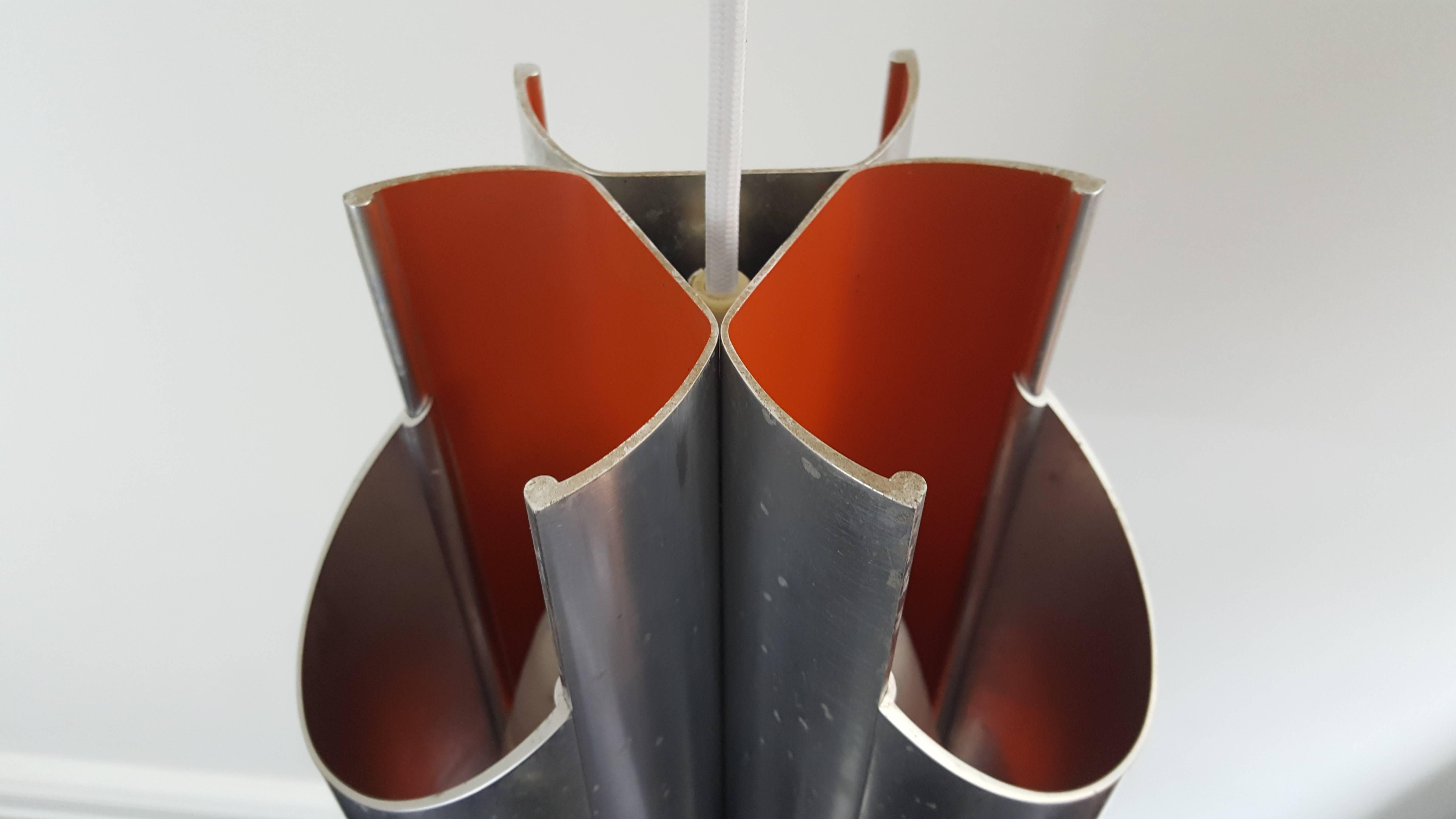Aluminum Bent Karlby 'Pantre' Pendant for Lyfa, 1970
