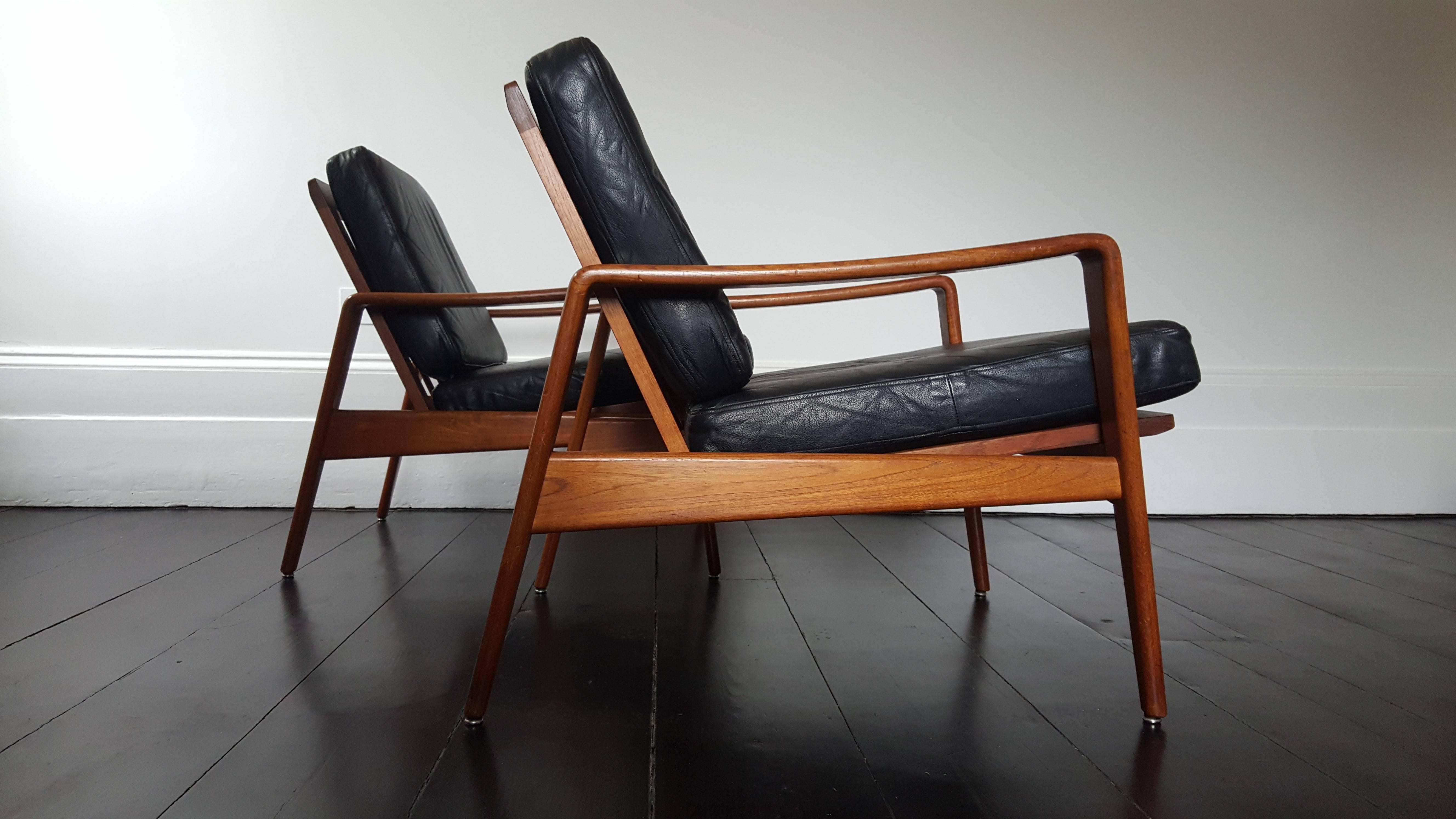 Mid-Century Modern Arne Wahl Iversen Lounge-Chairs, Manufactured by Komfort, Denmark, 1960s