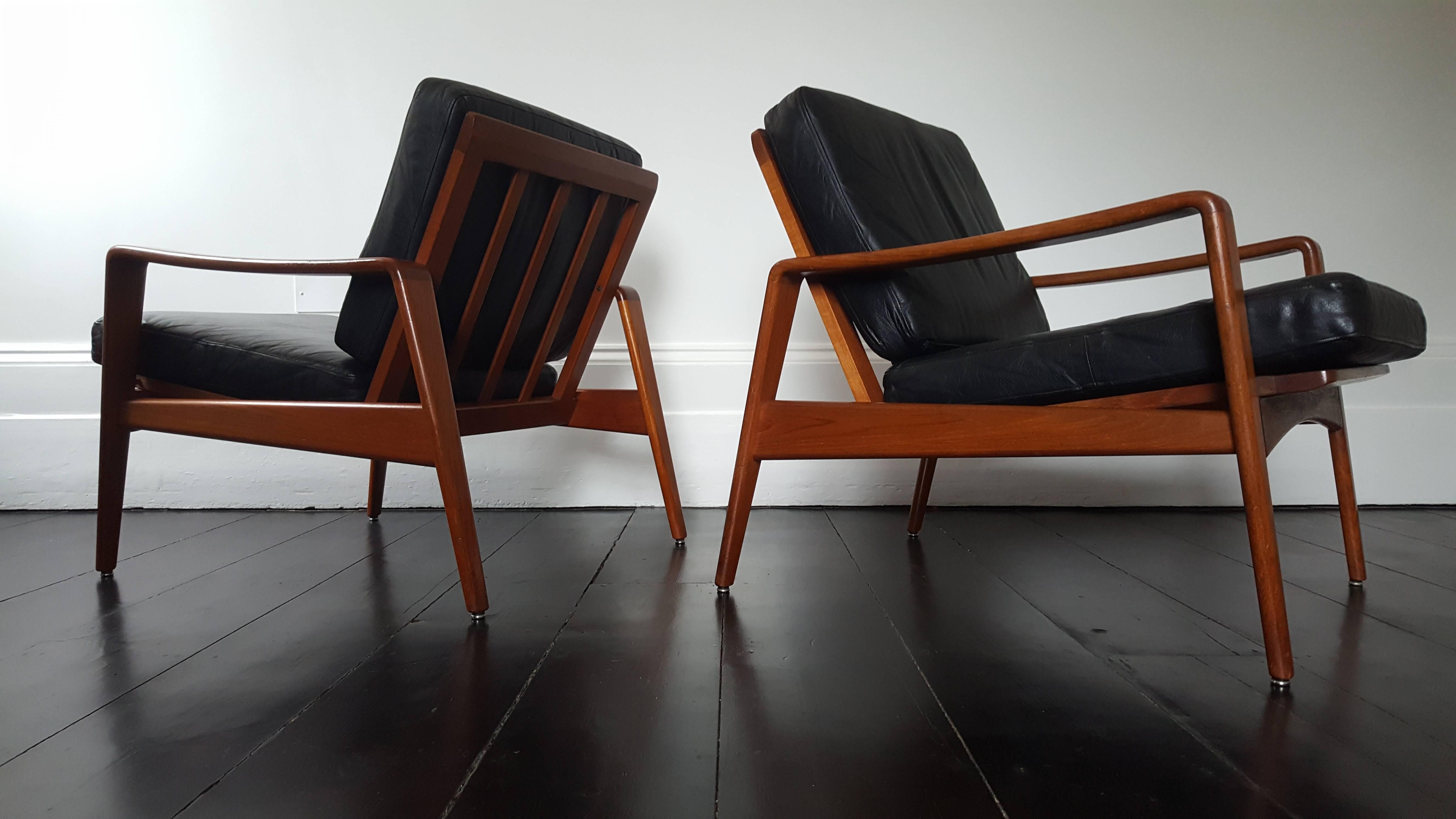 20th Century Arne Wahl Iversen Lounge-Chairs, Manufactured by Komfort, Denmark, 1960s