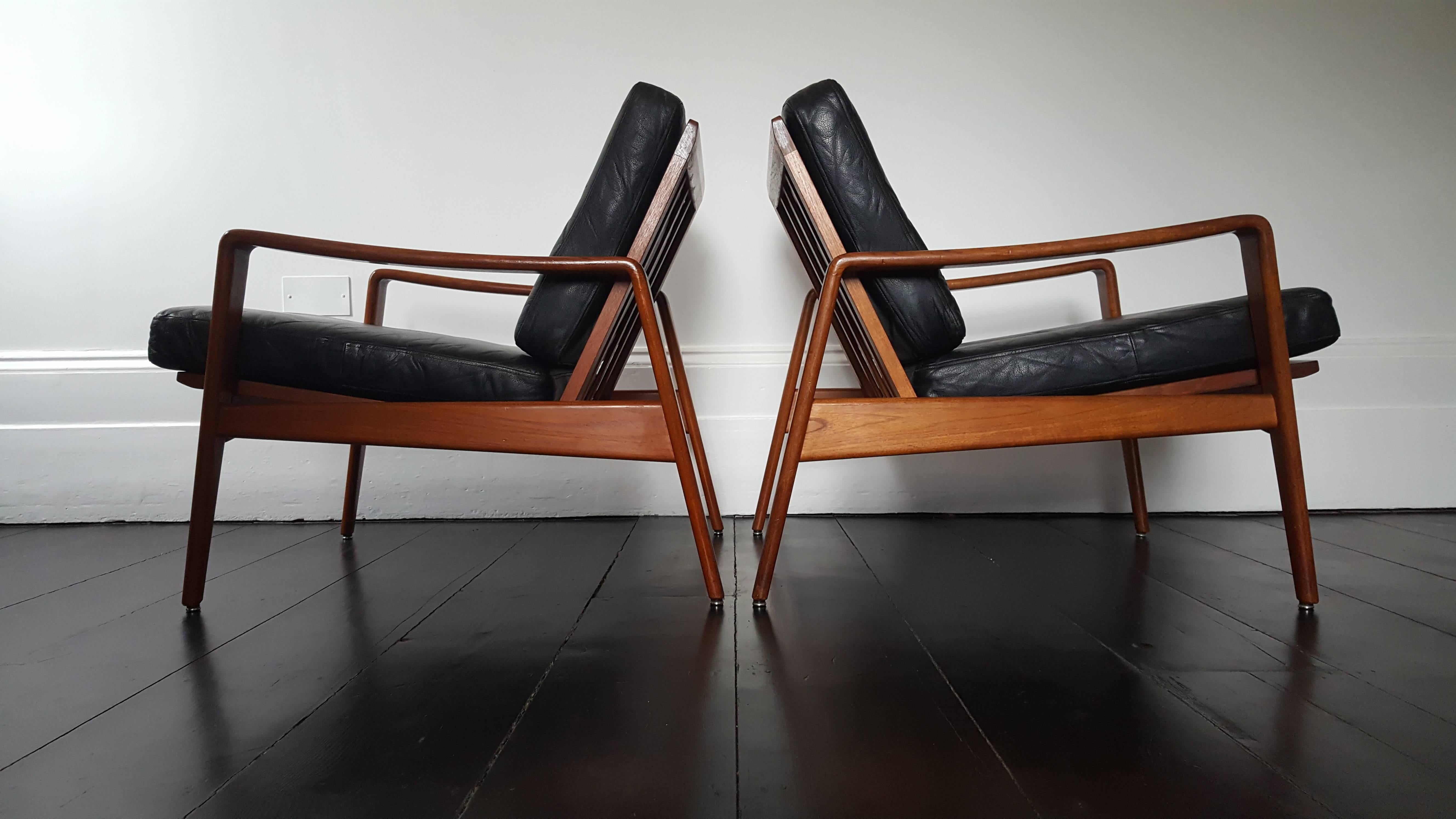 Arne Wahl Iversen Lounge-Chairs, Manufactured by Komfort, Denmark, 1960s 2