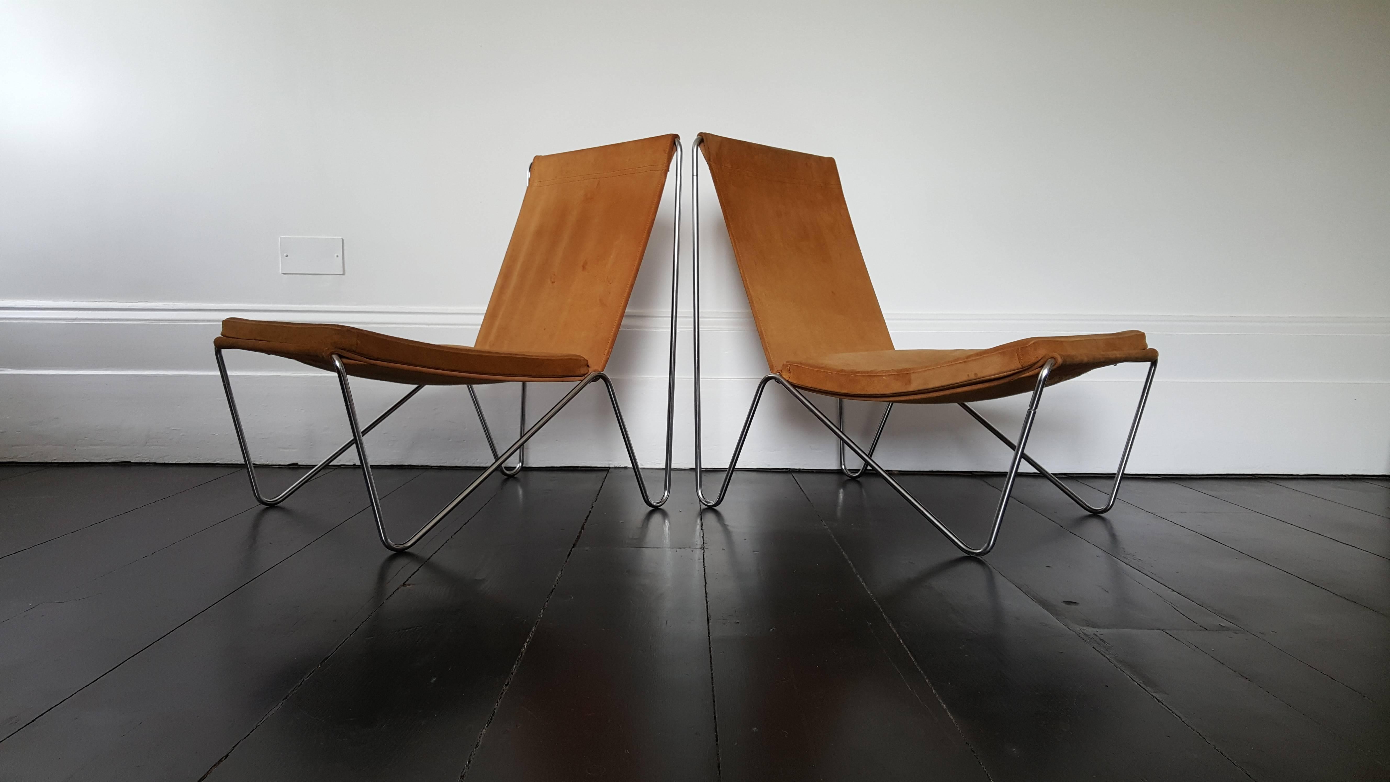Steel Verner Panton 'Bachelor' Easy Chairs, Manufactured by Fritz Hansen, Denmark