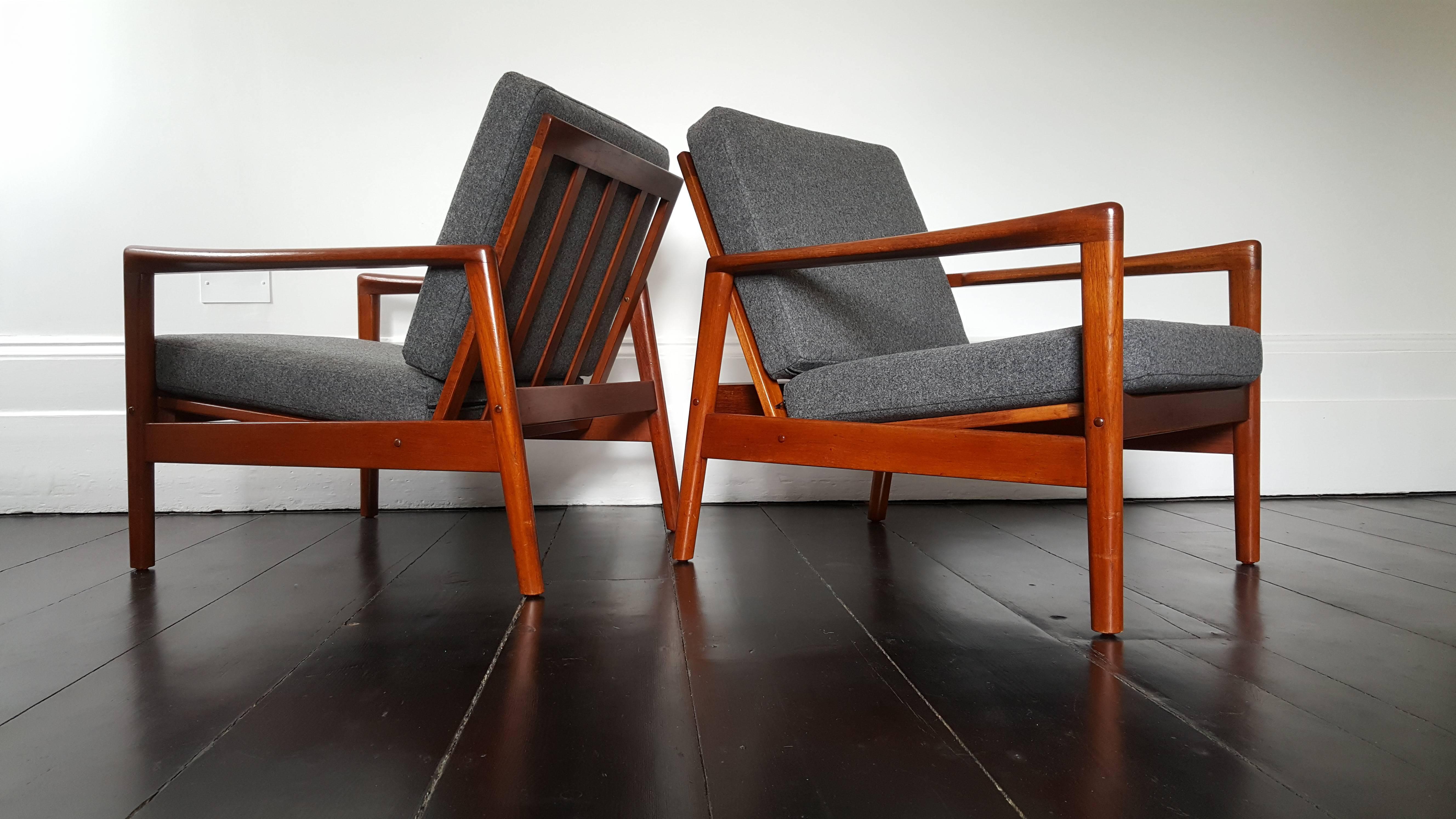 Danish Hans Olsen Lounge Chairs for Juul Kristensen, 1960s
