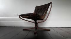 Vintage Low-Backed X-Framed Sigurd Ressell Designed Falcon Chair, 1970s
