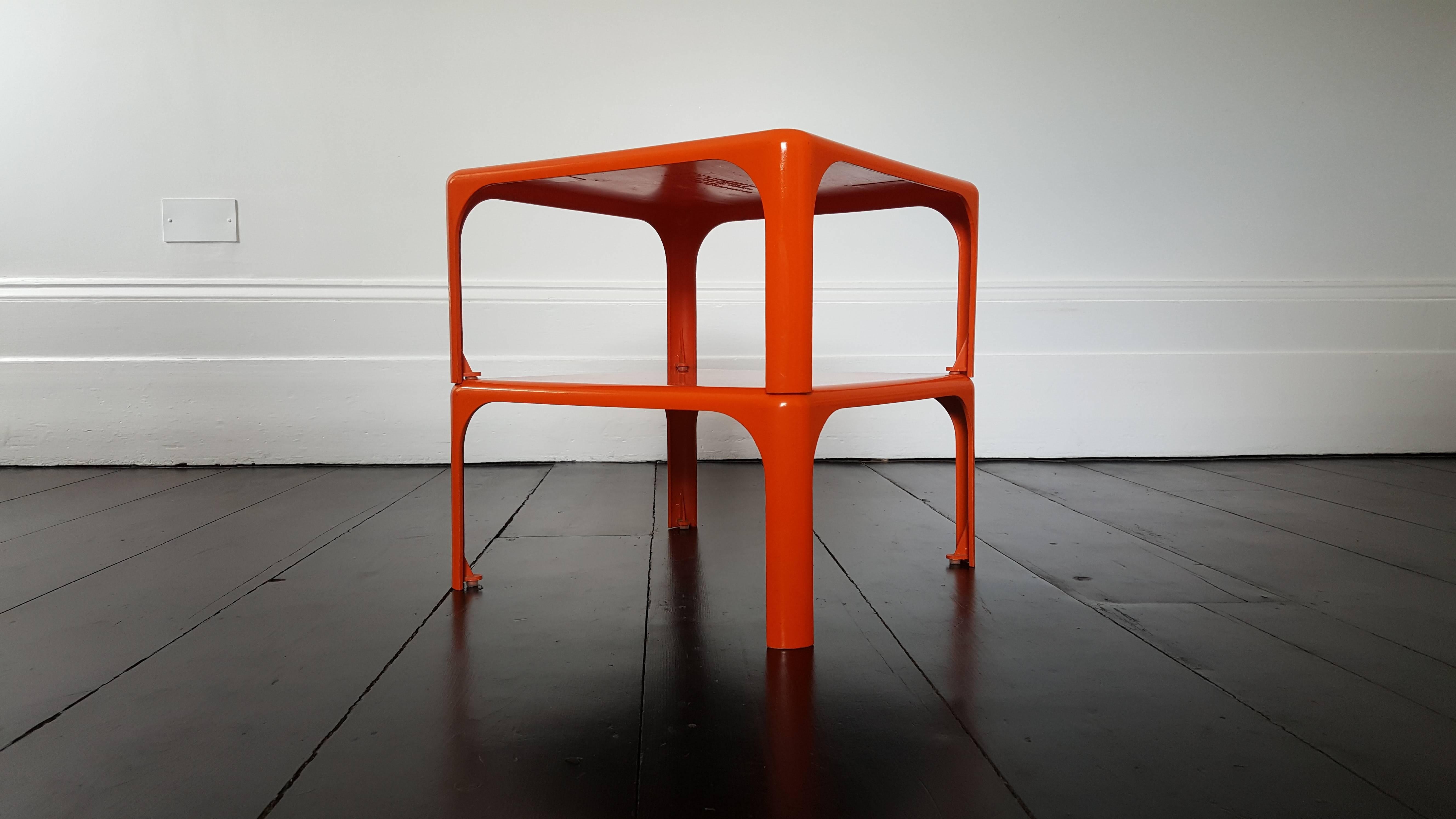 A pair of Demetrio 45 stacking side Tables by Vico Magistretti for Artemide.
 
A pair of Demetrio 45 stacking side Tables by Vico Magistretti for Artemide. Produced since 1966 but used in the futuristic Sci-Fi series in the 1970s 'Space 1999' also