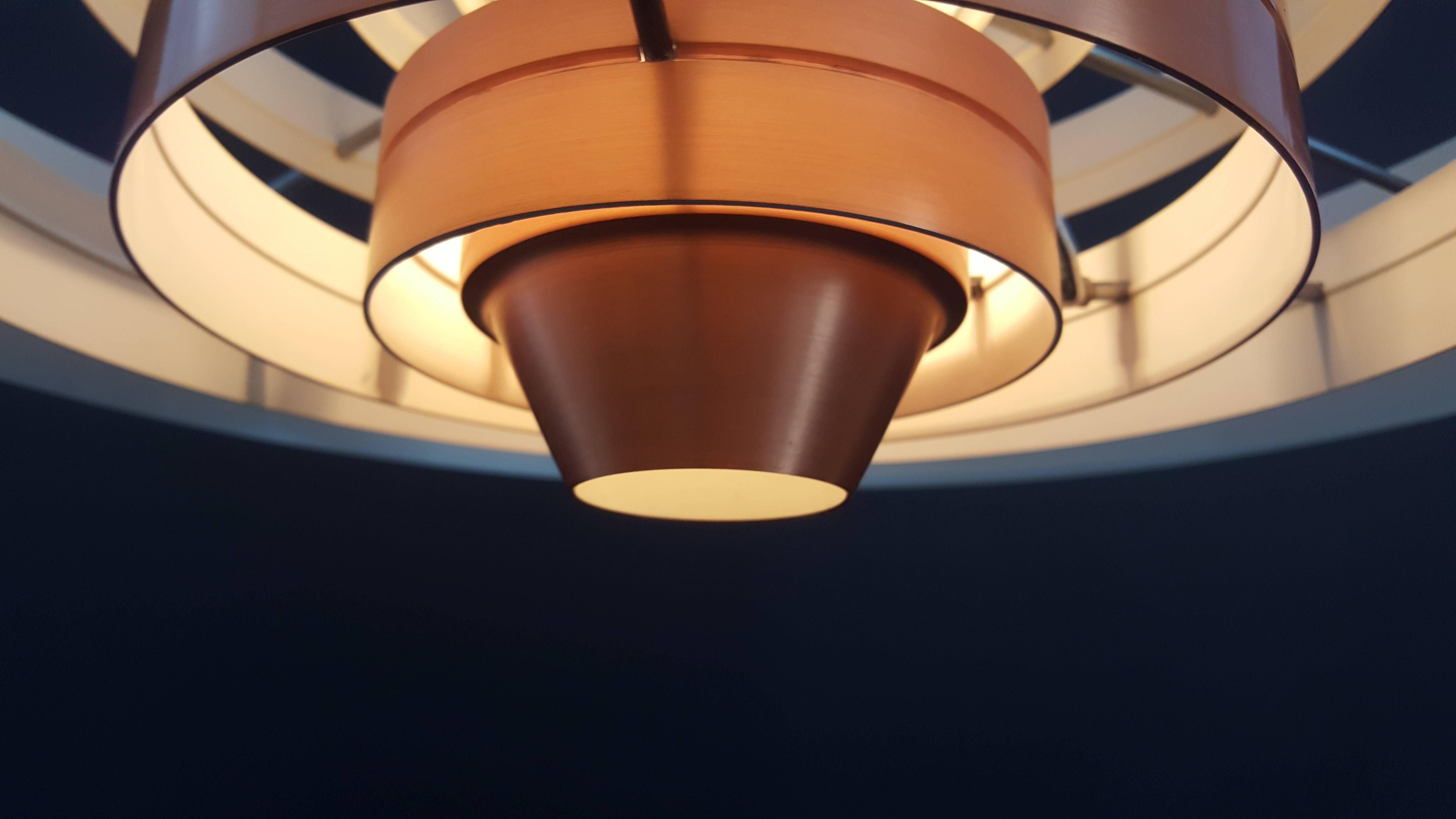 20th Century Sophus Frandsen Copper Fibonacci Pendant Light for Fog & Mørup, Denmark, 1963