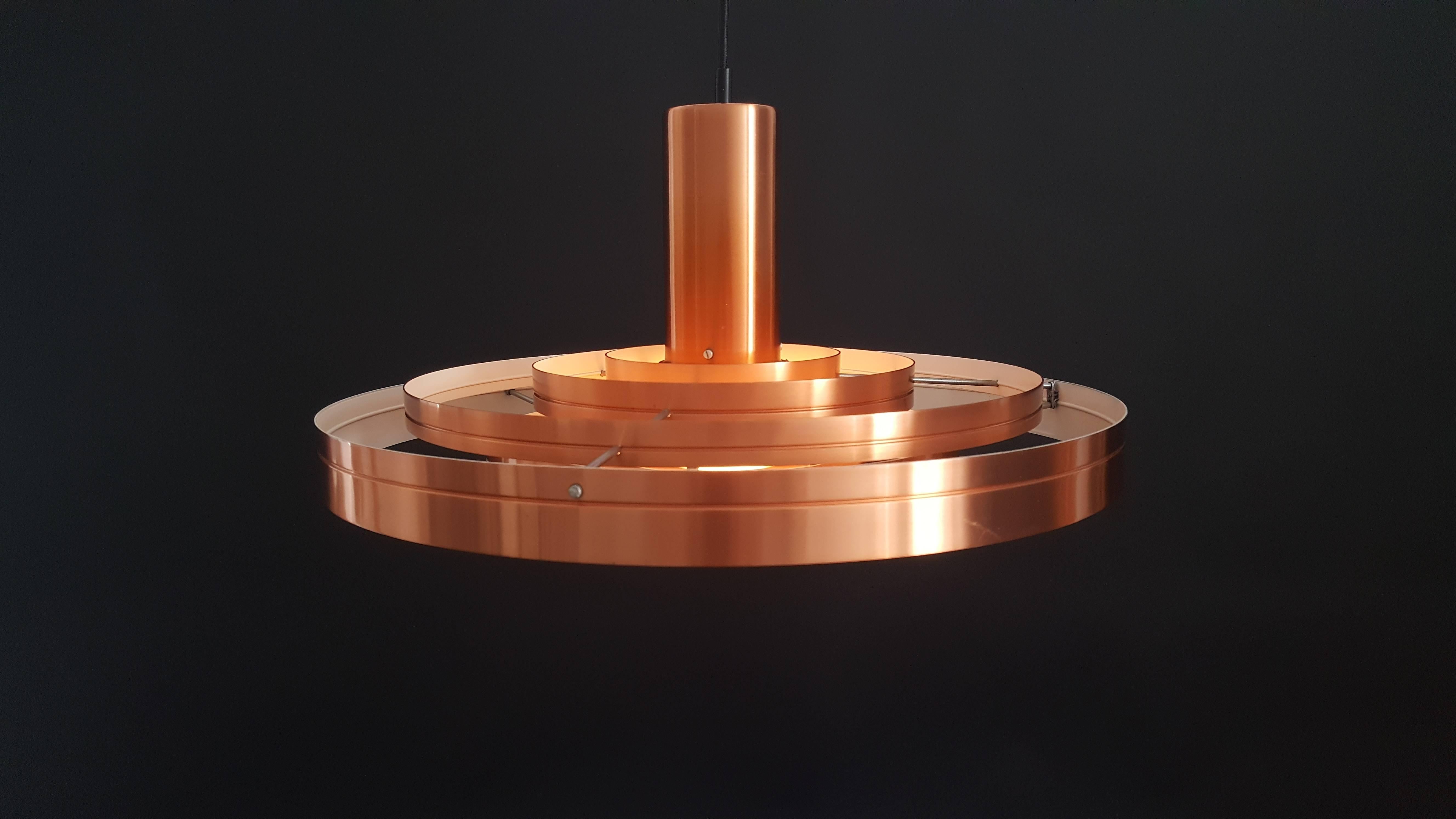 Sophus Frandsen Copper Fibonacci Pendant Light for Fog & Mørup, Denmark, 1963 1