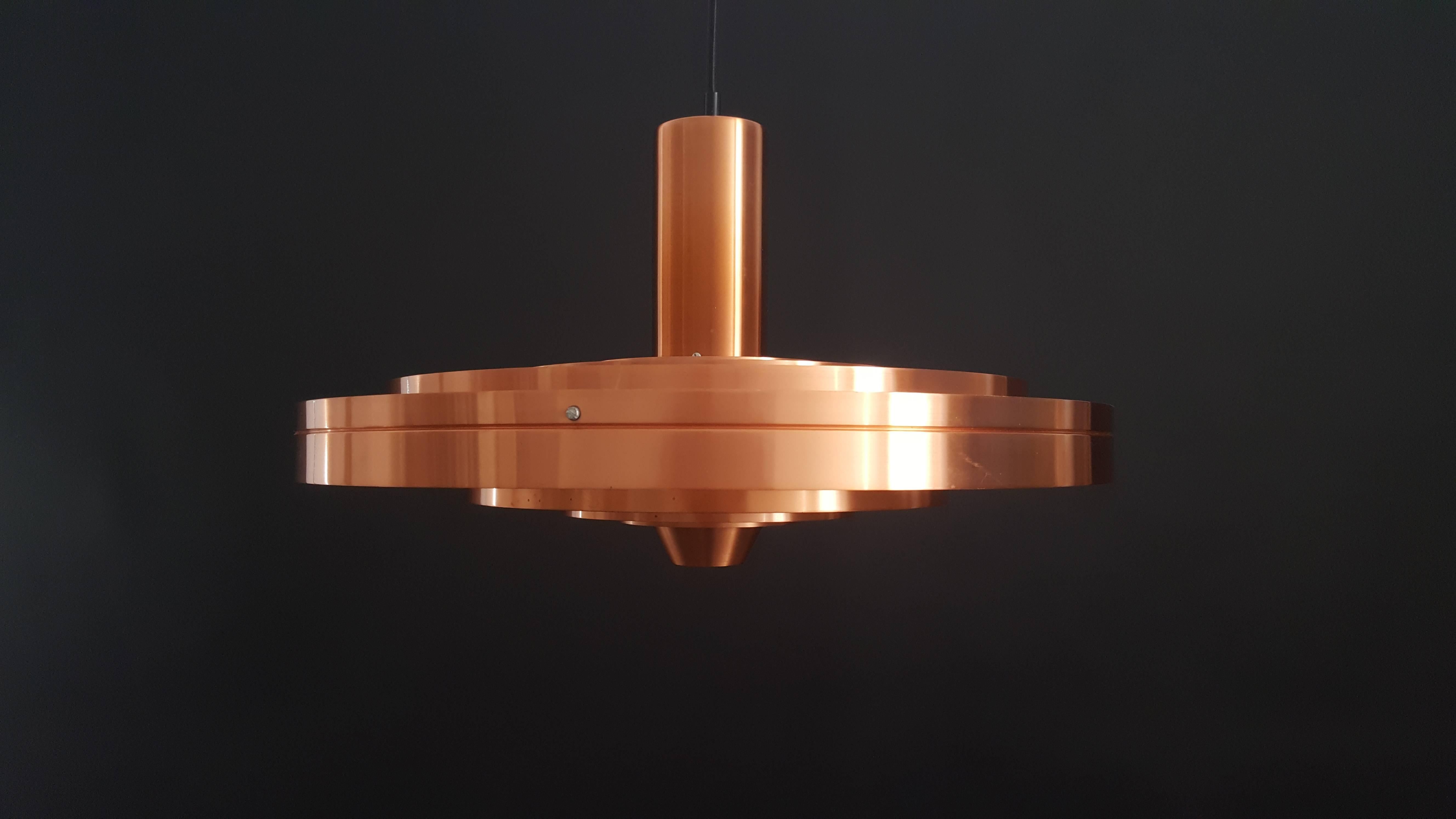 Sophus Frandsen Copper Fibonacci Pendant Light for Fog & Mørup, Denmark, 1963 3