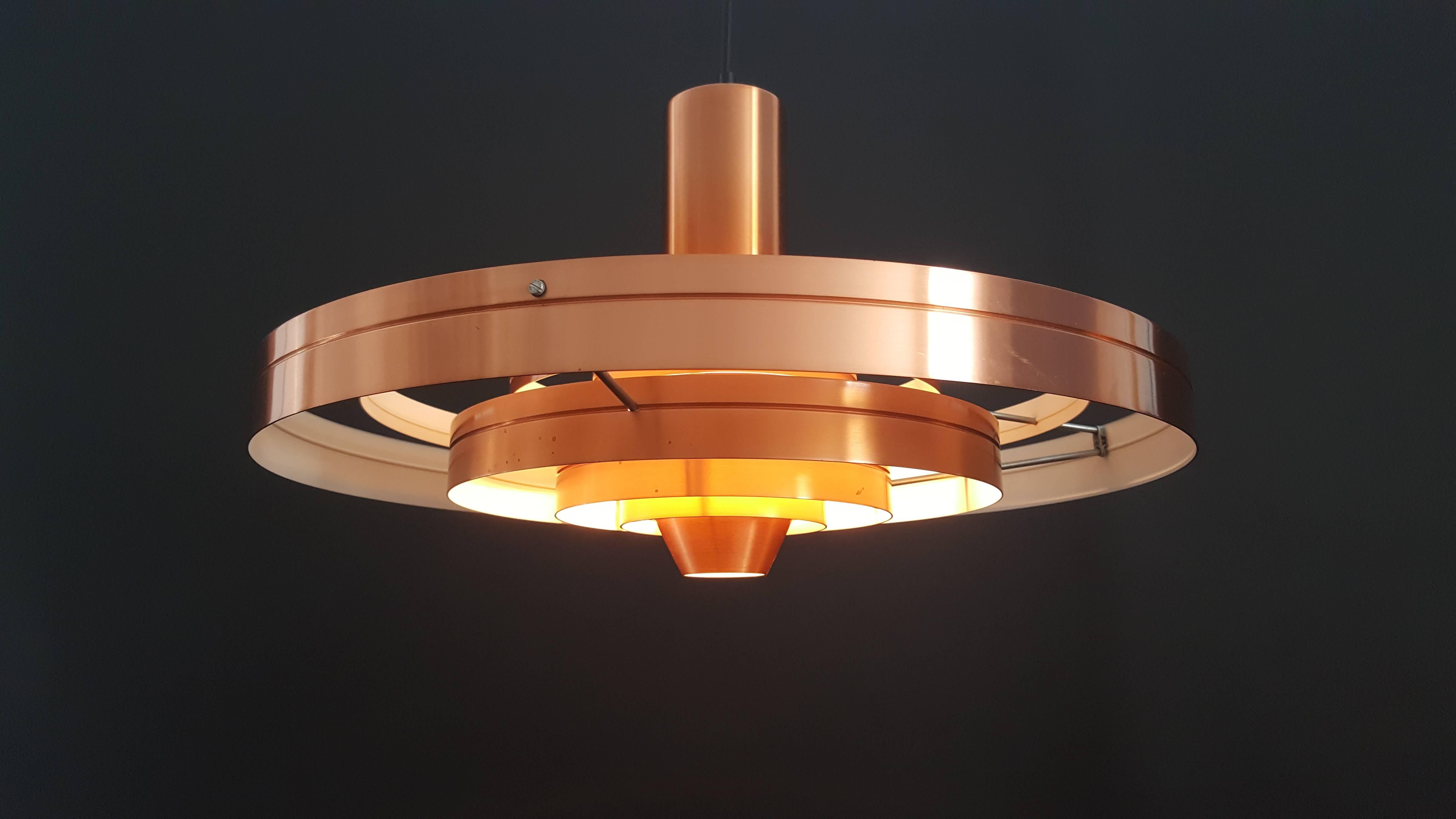 Sophus Frandsen Copper Fibonacci Pendant Light for Fog & Mørup, Denmark, 1963 4