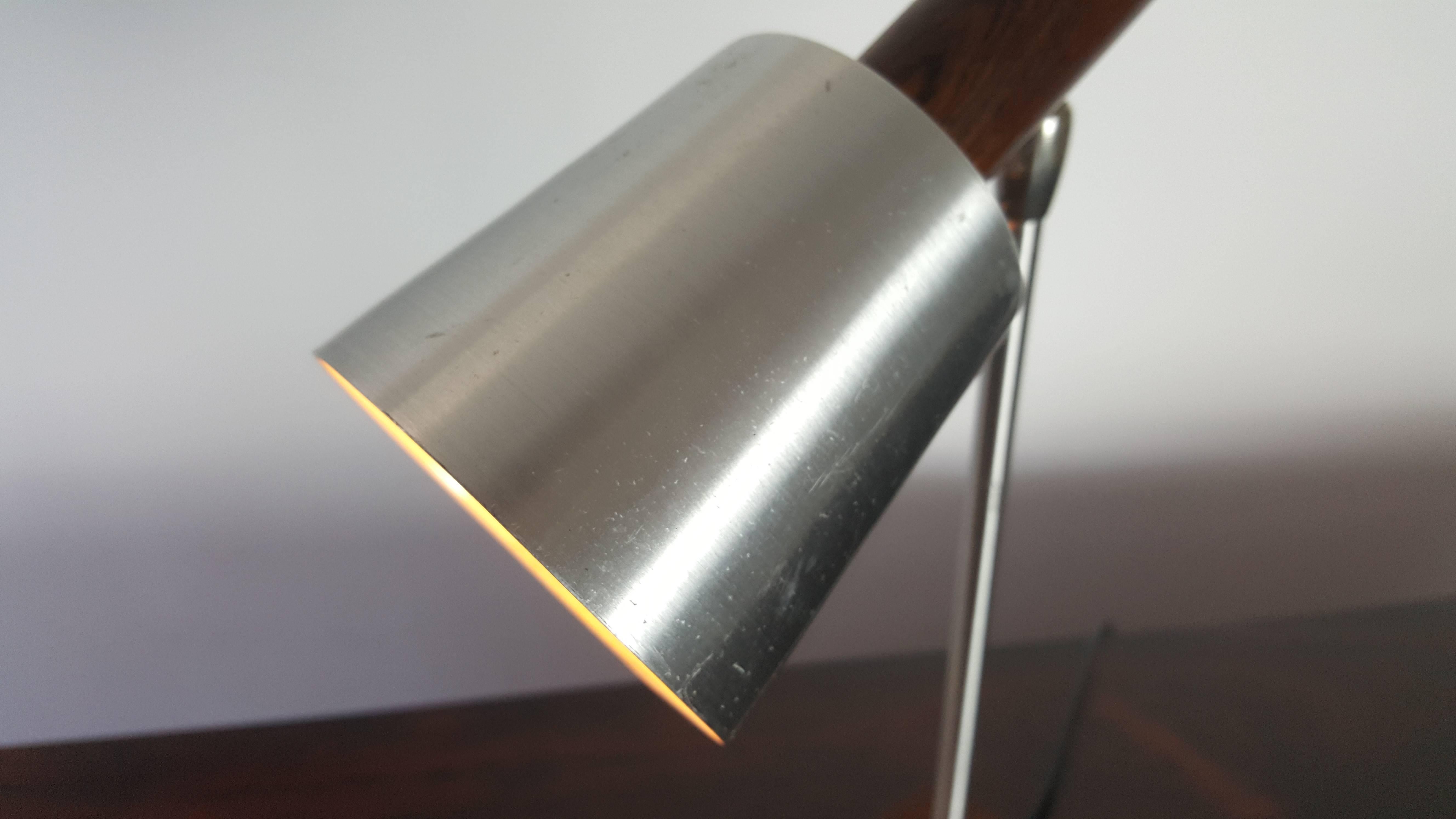 Aluminum Danish ‘Silva’ Table Lamp Manufactured by Lyfa, 1970s