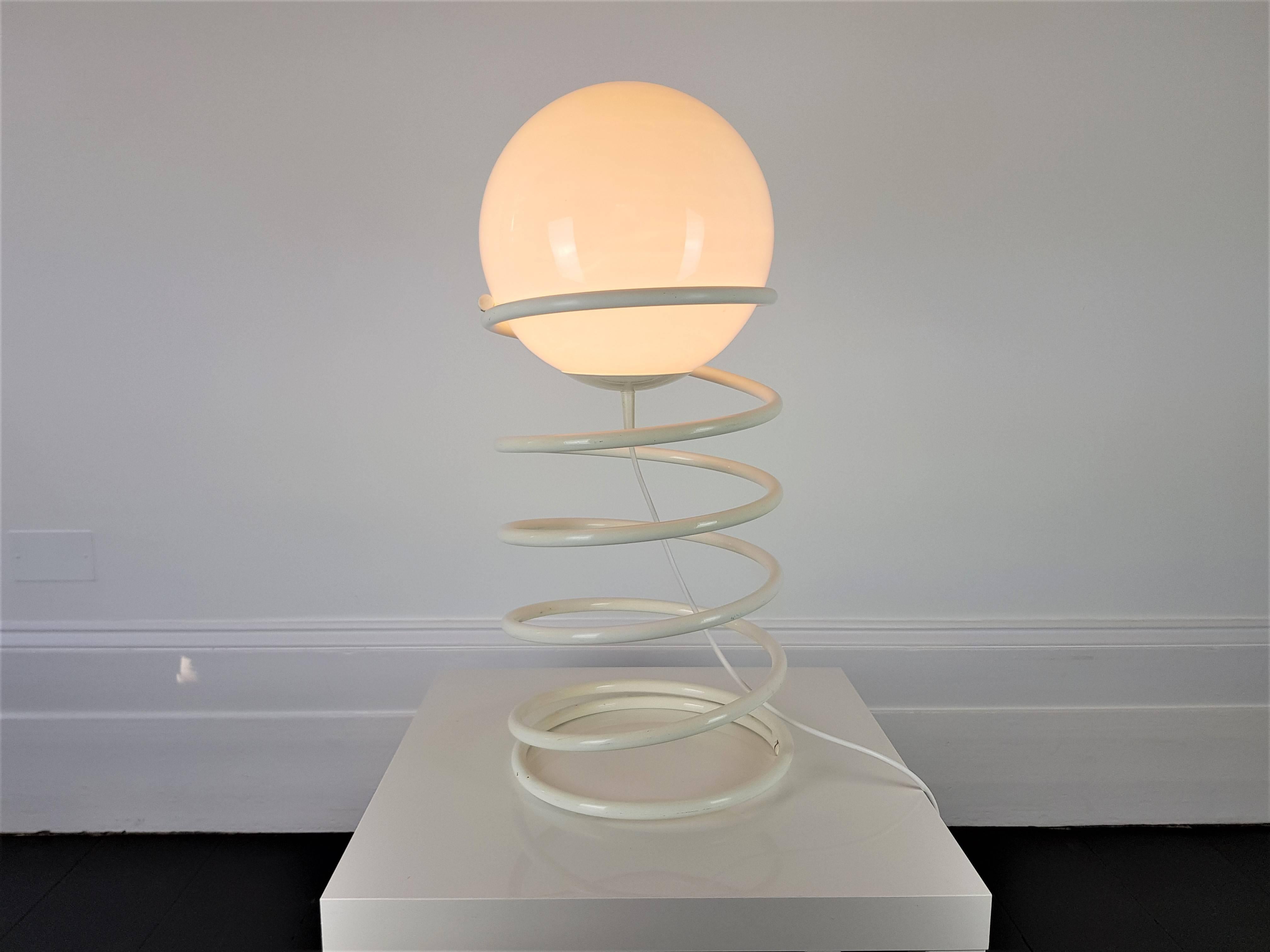 A Dutch 'Woja' floor lamp on a spiral base, produced in the 1970s.

Rewired, fully working and safety tested - E27 / E26 Edison screw fitting.

We provide very competitive global shipping rates per your requirements - please click the 'ask the