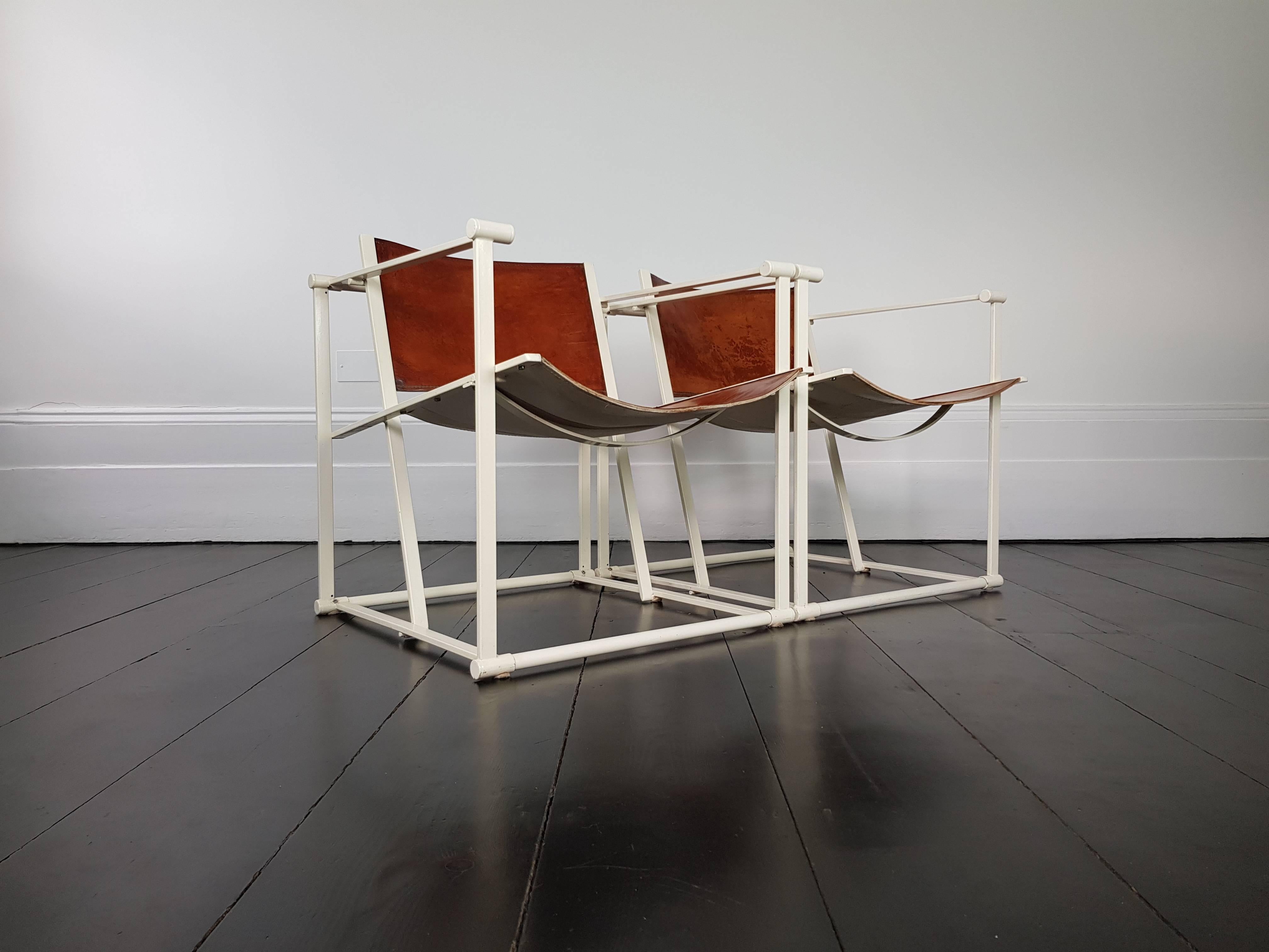 Post-Modern Pair of FM62 Chairs and Side Table by Radboud Van Beekum for Pastoe