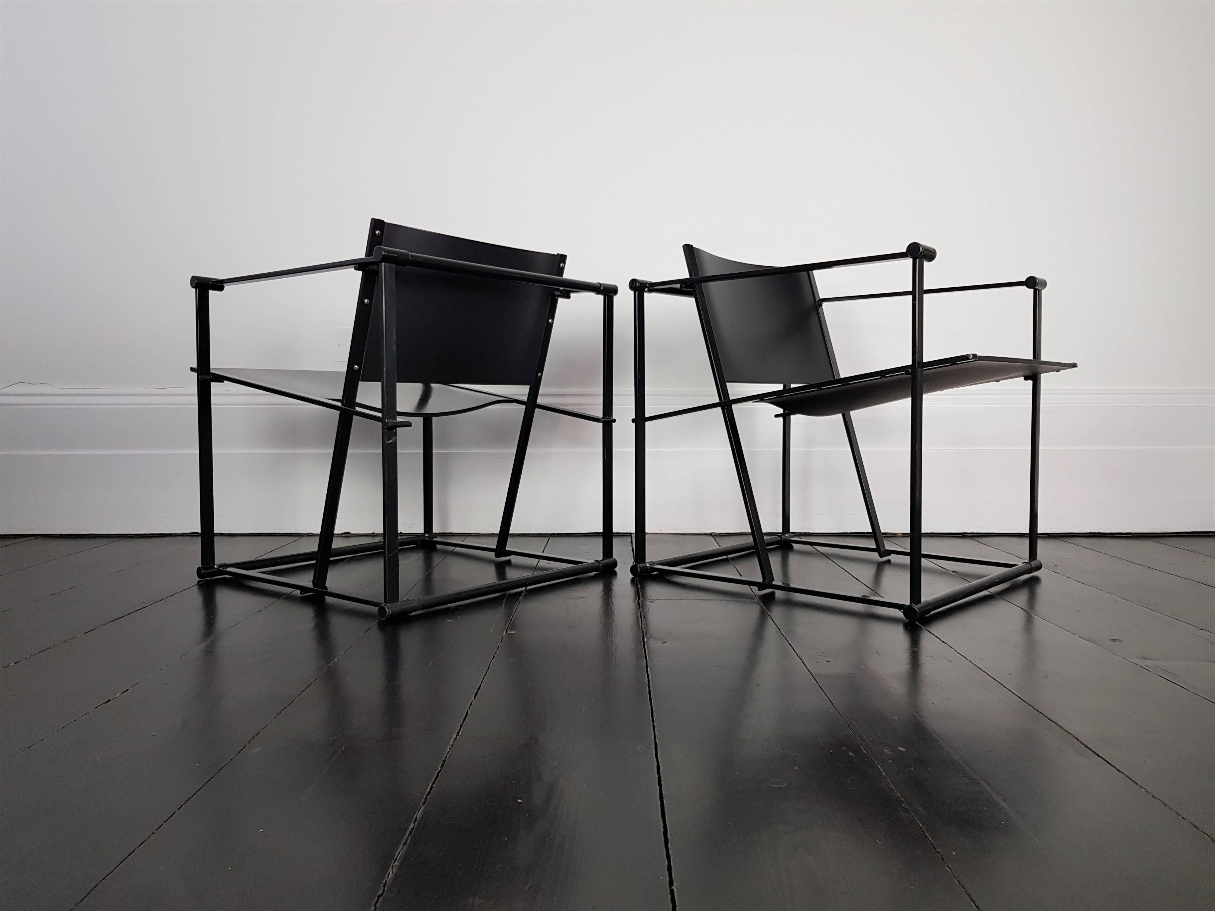 Post-Modern Pair of FM61 Chairs by Radboud Van Beekum for Pastoe, 1980s