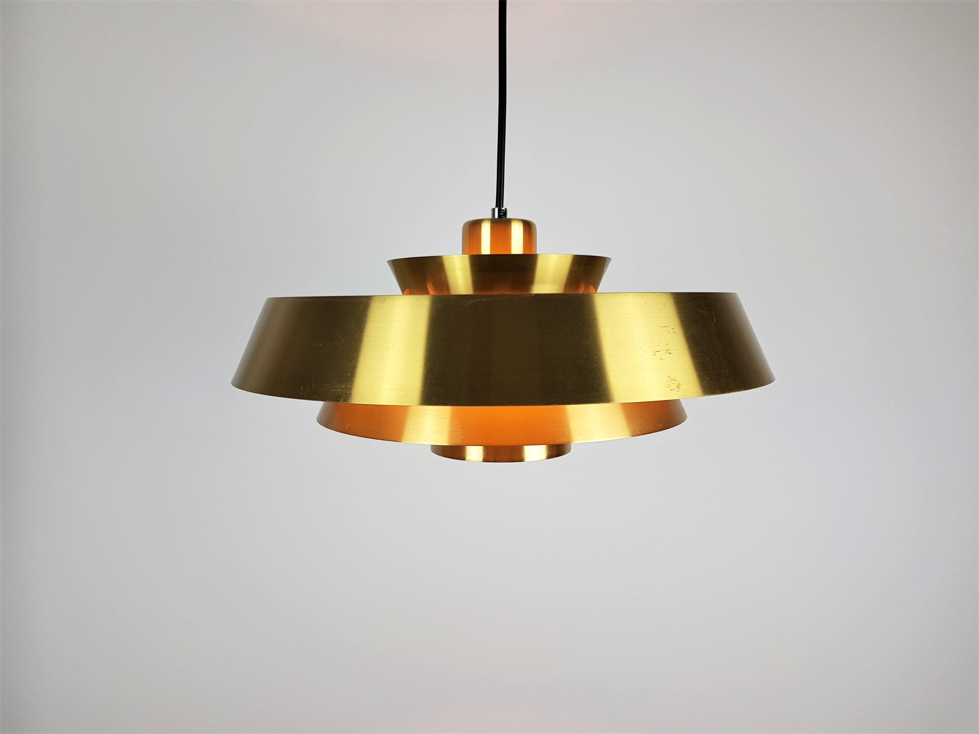 Jo Hammerborg Nova Pendant Light in Brass for Fog & Mørup, Denmark, 1960s 2