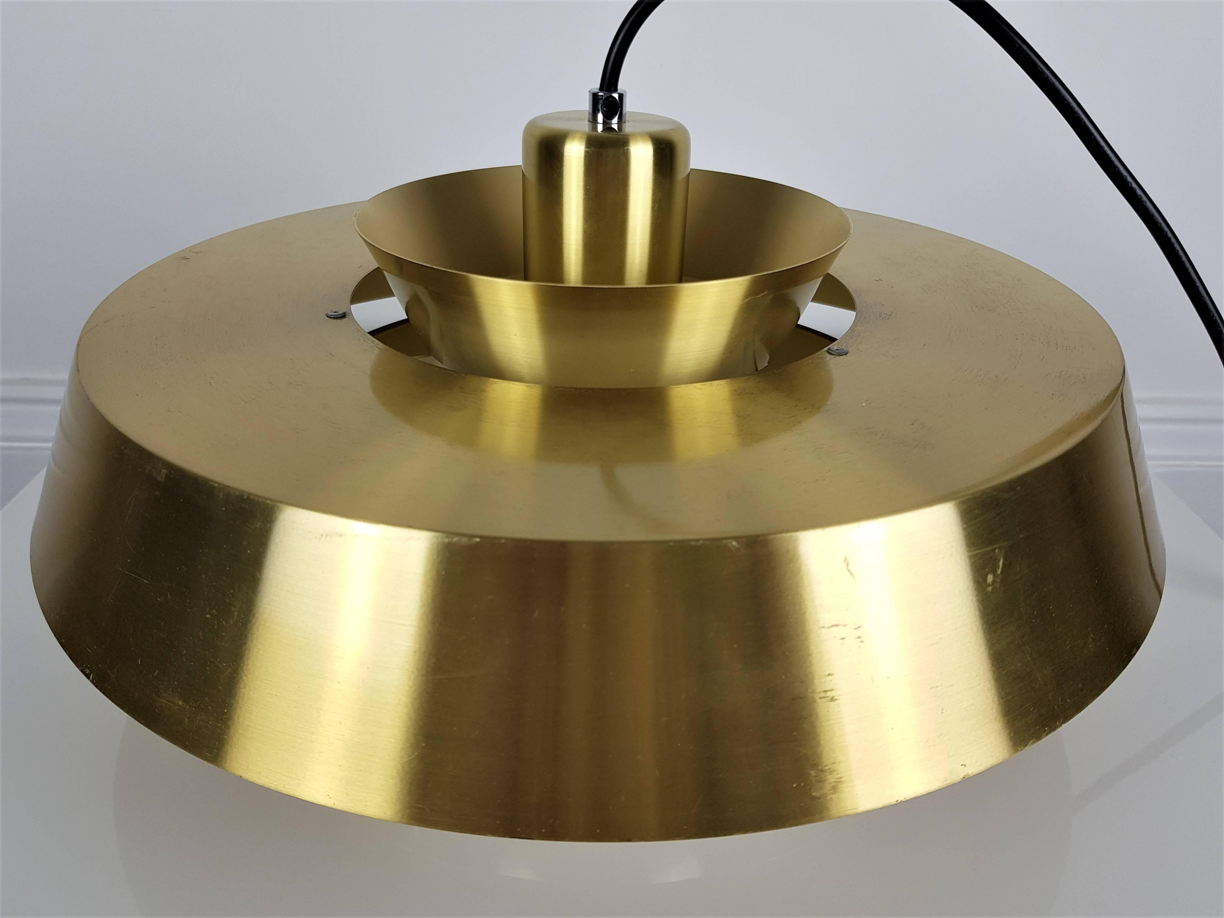 Jo Hammerborg Nova Pendant Light in Brass for Fog & Mørup, Denmark, 1960s 1