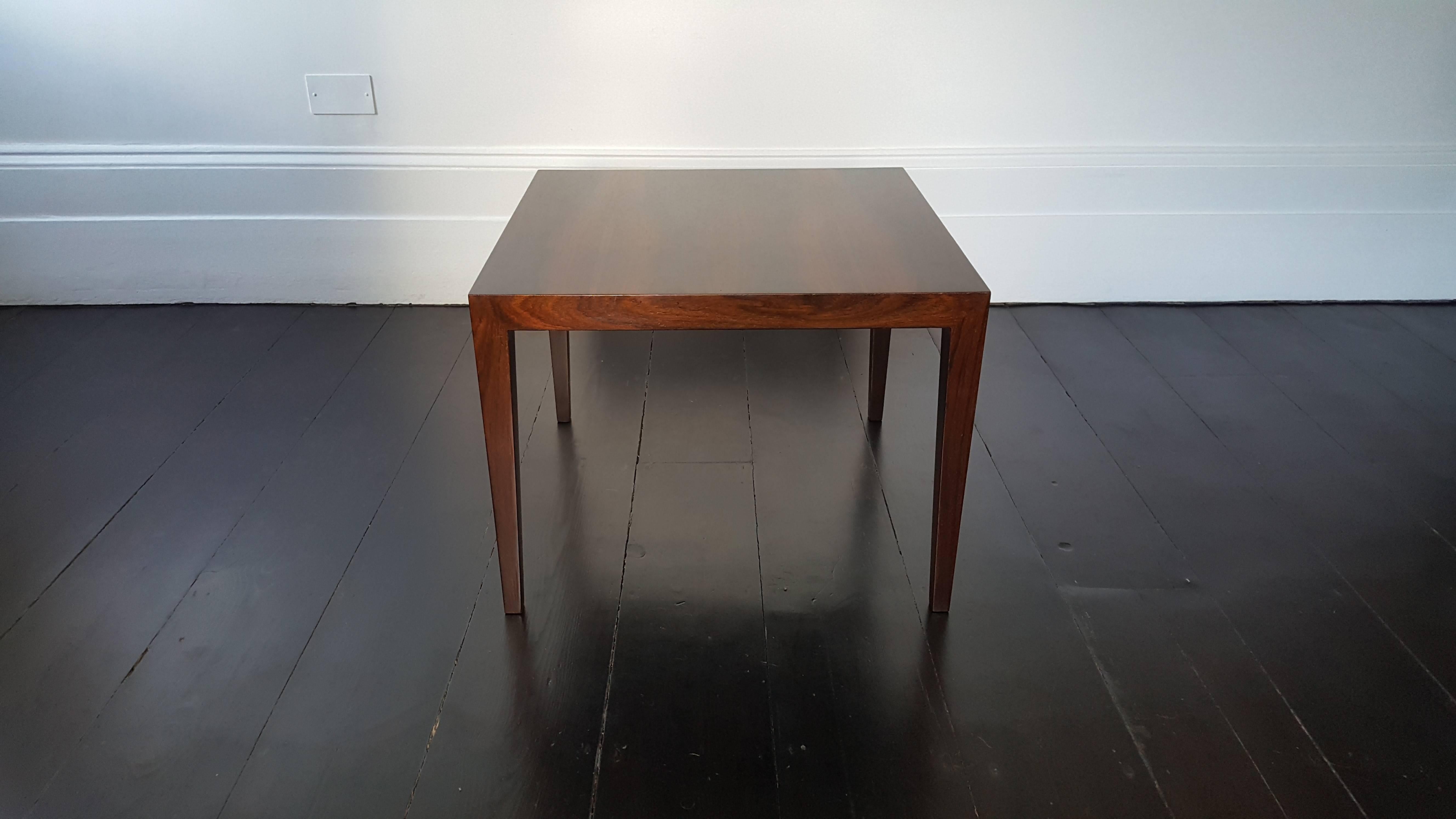 Mid-Century Modern Danish Severin Hansen Rosewood Coffee Table for Haslev, 1960s