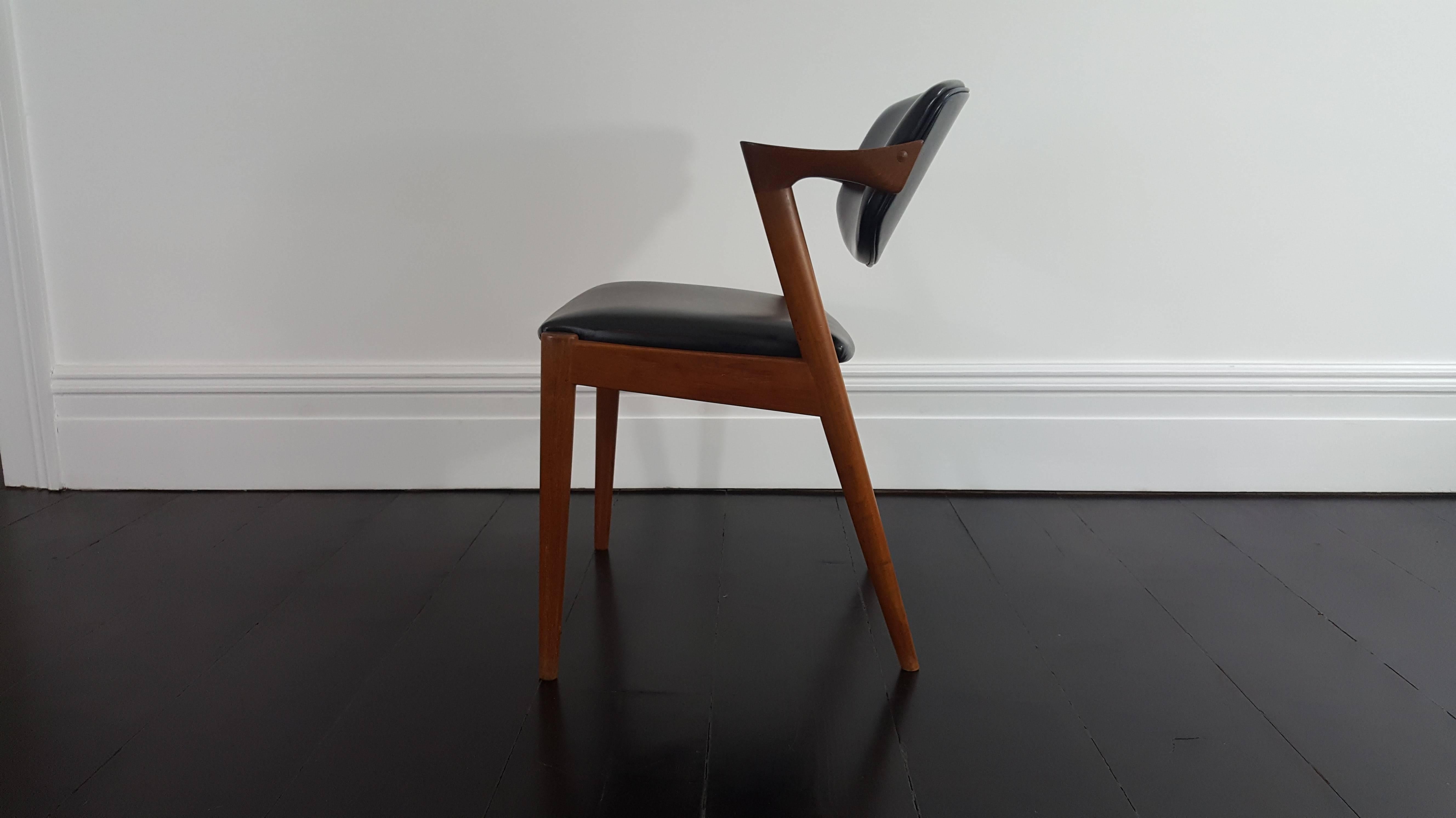 20th Century Kai Kristiansen Model 42 Teak Frame Side Chair for Schou Andersen, 1960s