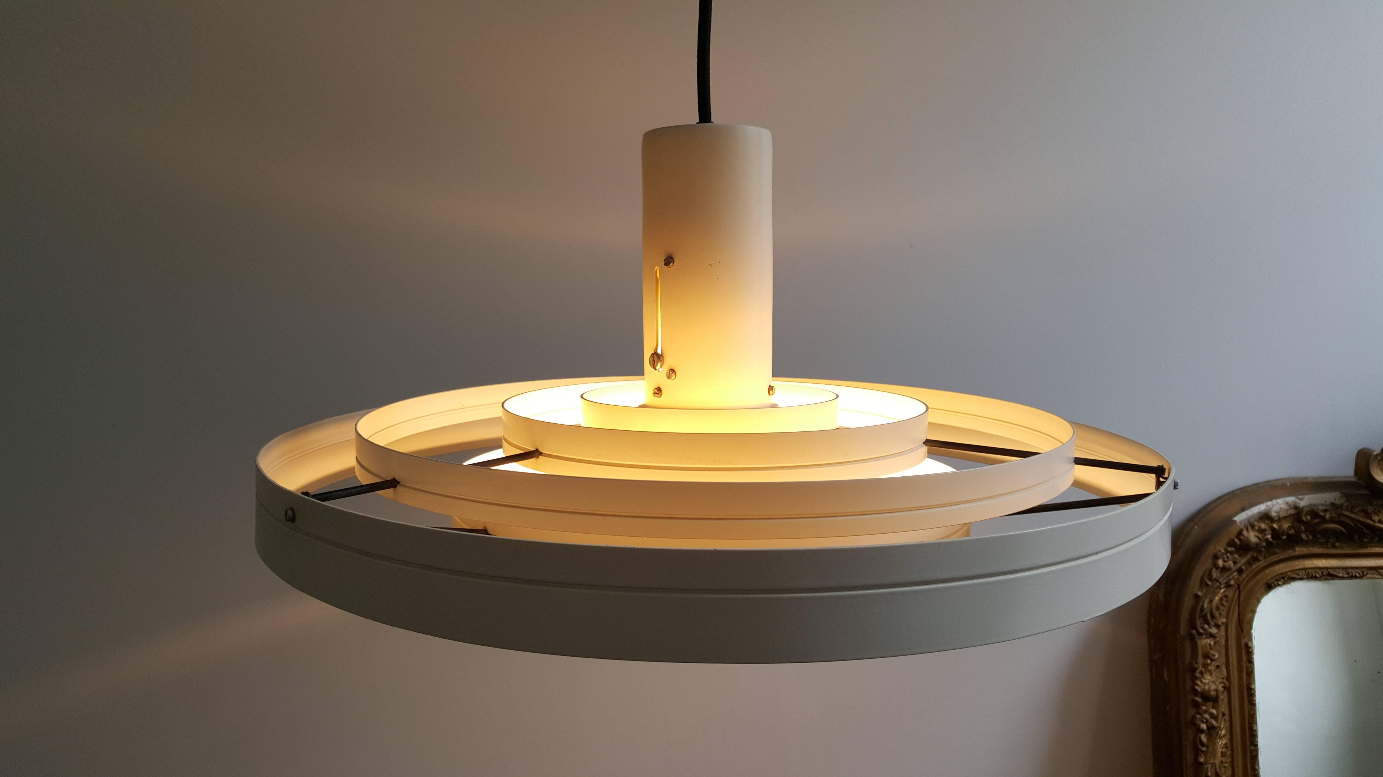 Mid-Century Modern Sophus Frandsen Fibonnacci Pendant Light in White for Fog & Mørup, Denmark