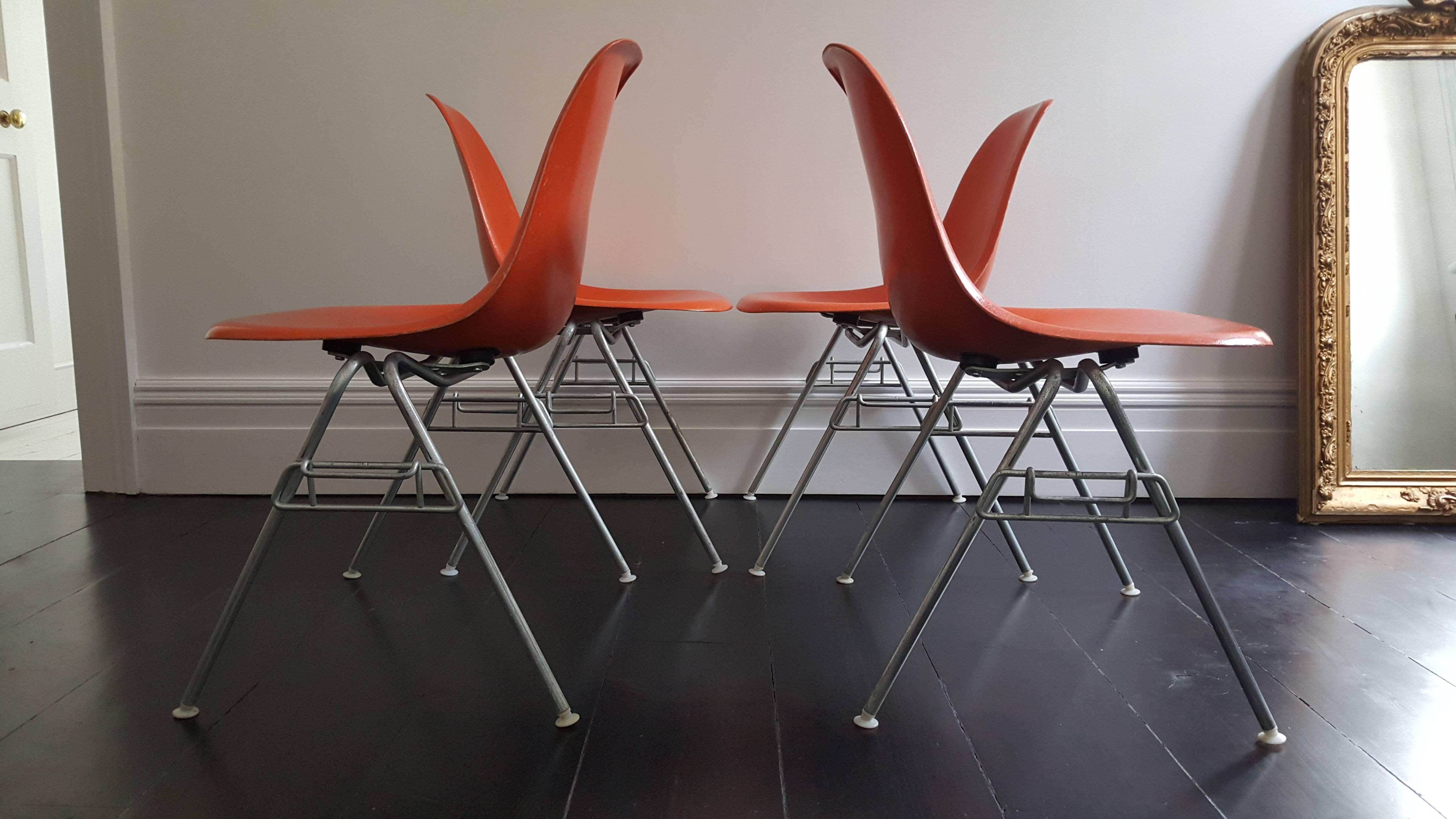 American Original Set of Four Charles & Ray Eames DSS Herman Miller Chairs