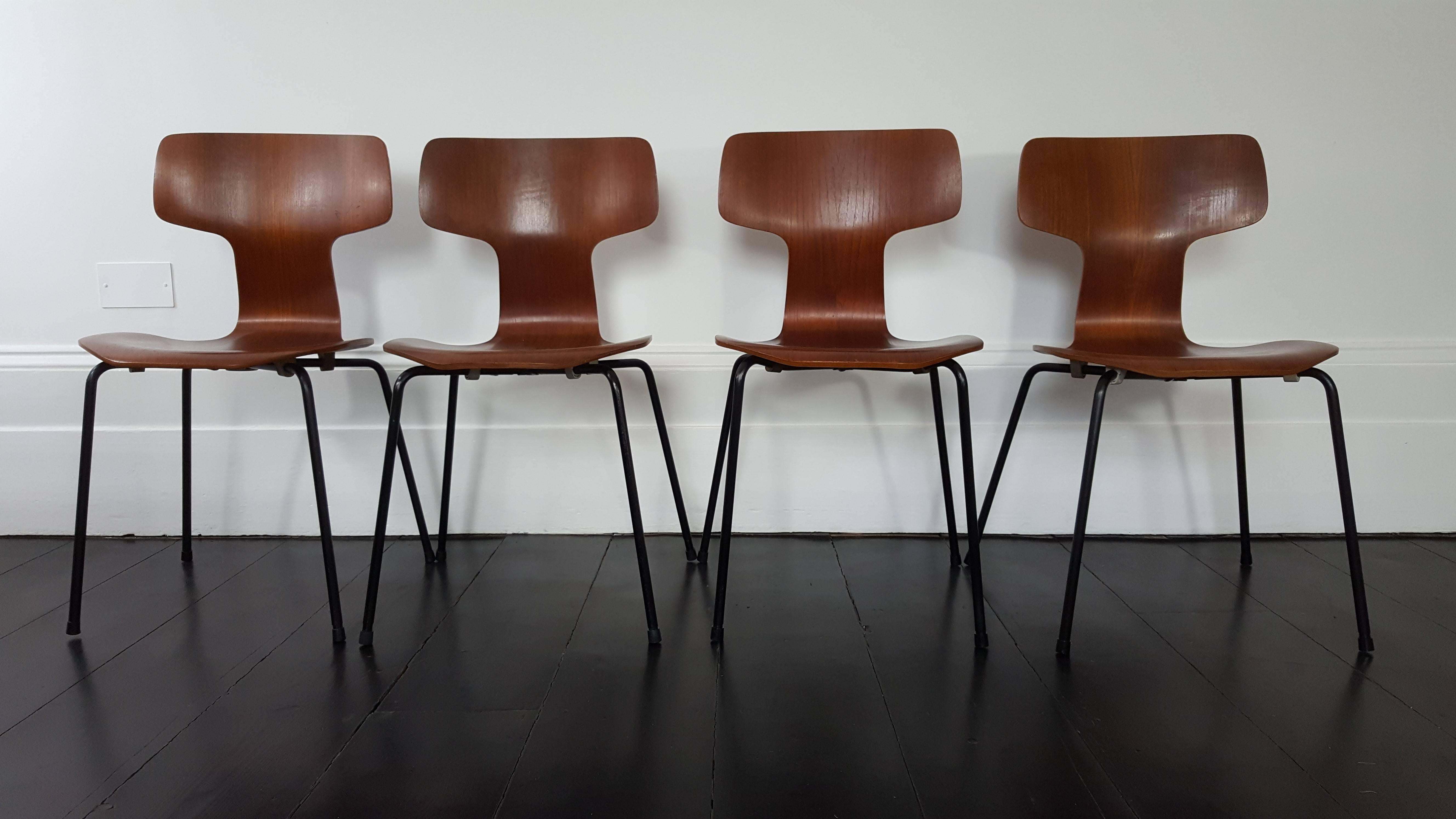 Danish Model 3103 Hammer Chairs by Arne Jacobsen for Fritz Hansen, 1960s