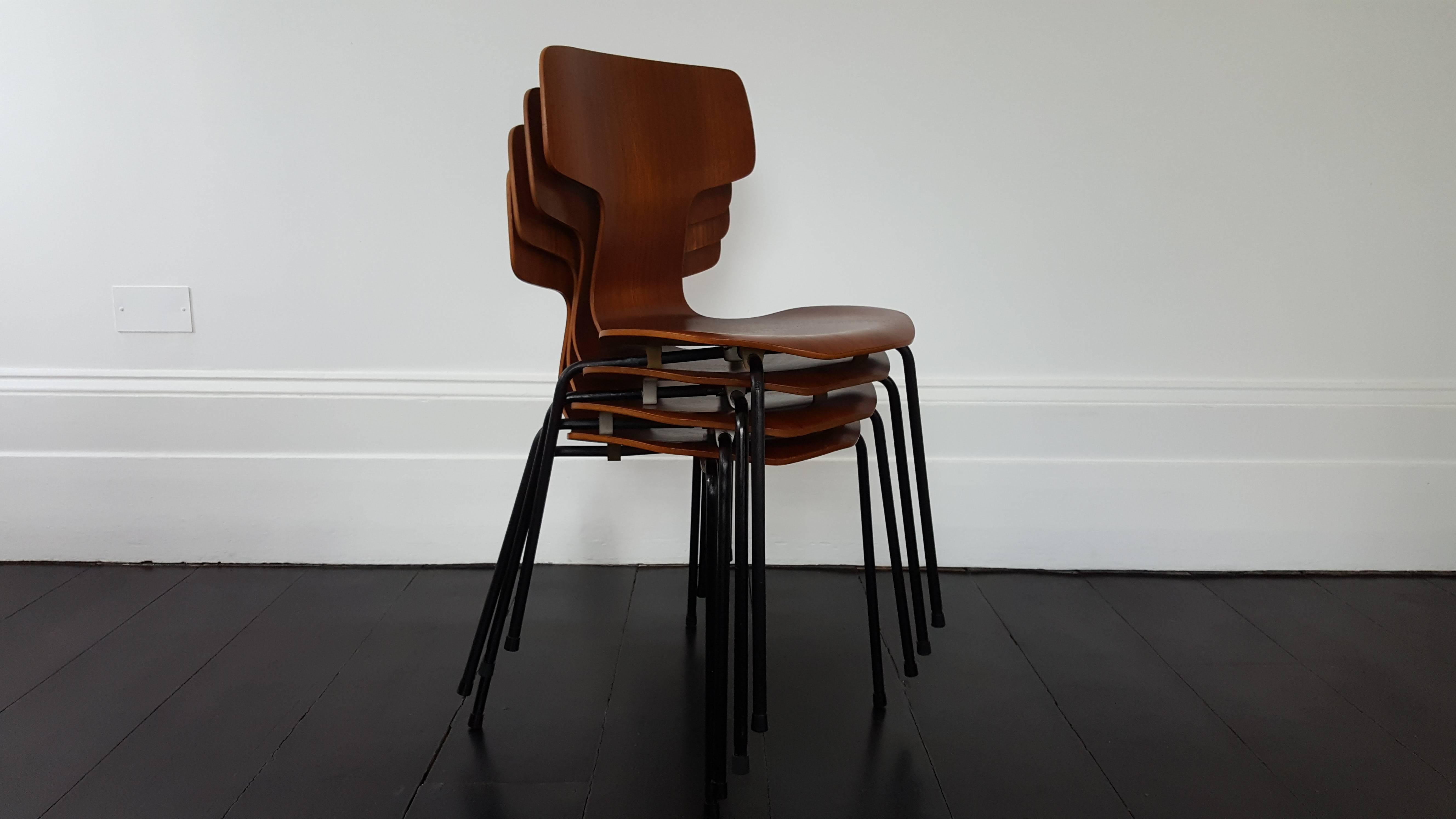 Model 3103 Hammer Chairs by Arne Jacobsen for Fritz Hansen, 1960s 1