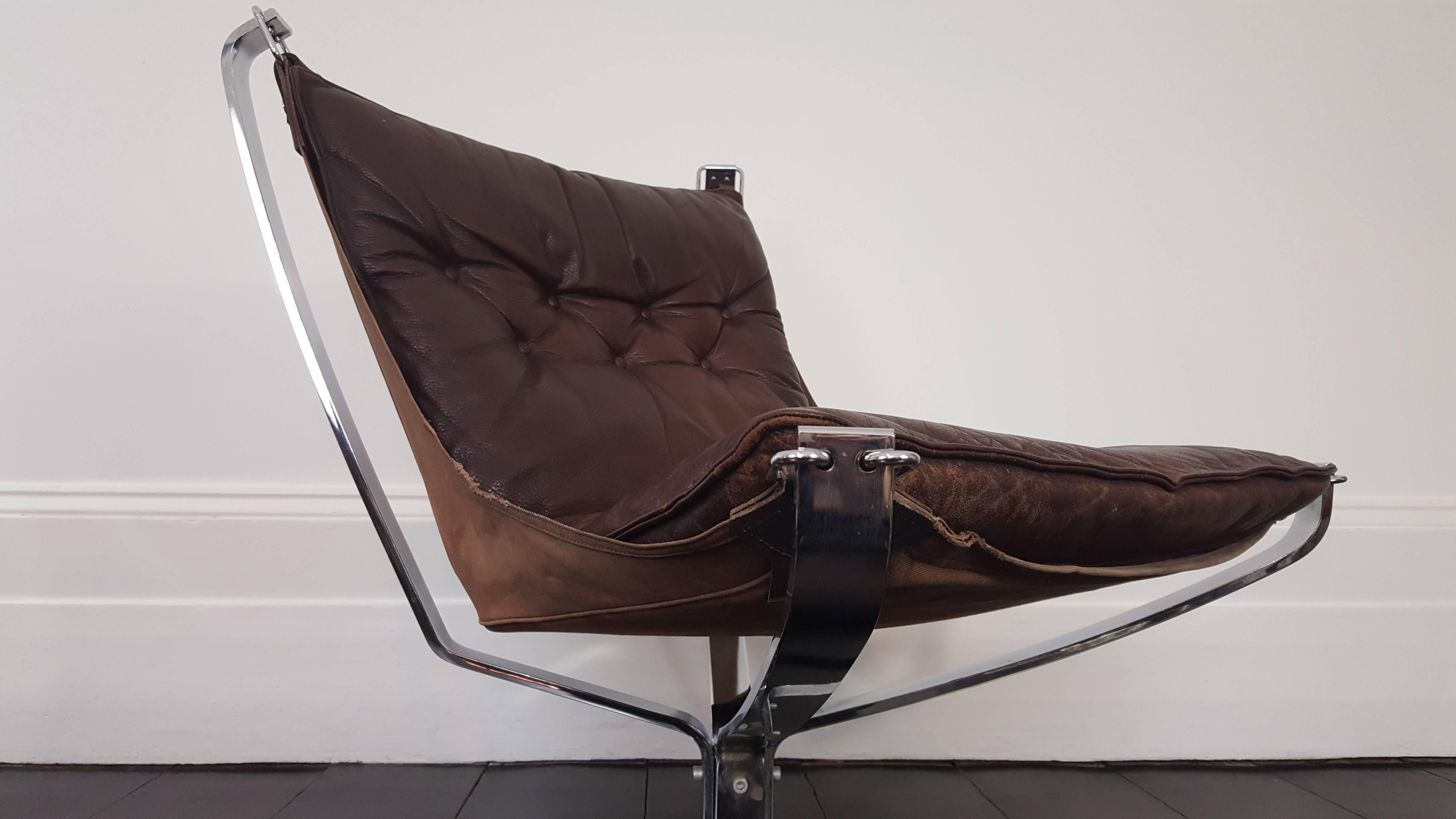 Iconic Vintage Low-Backed X-Framed Sigurd Ressell Designed 1970s Falcon Chair 1