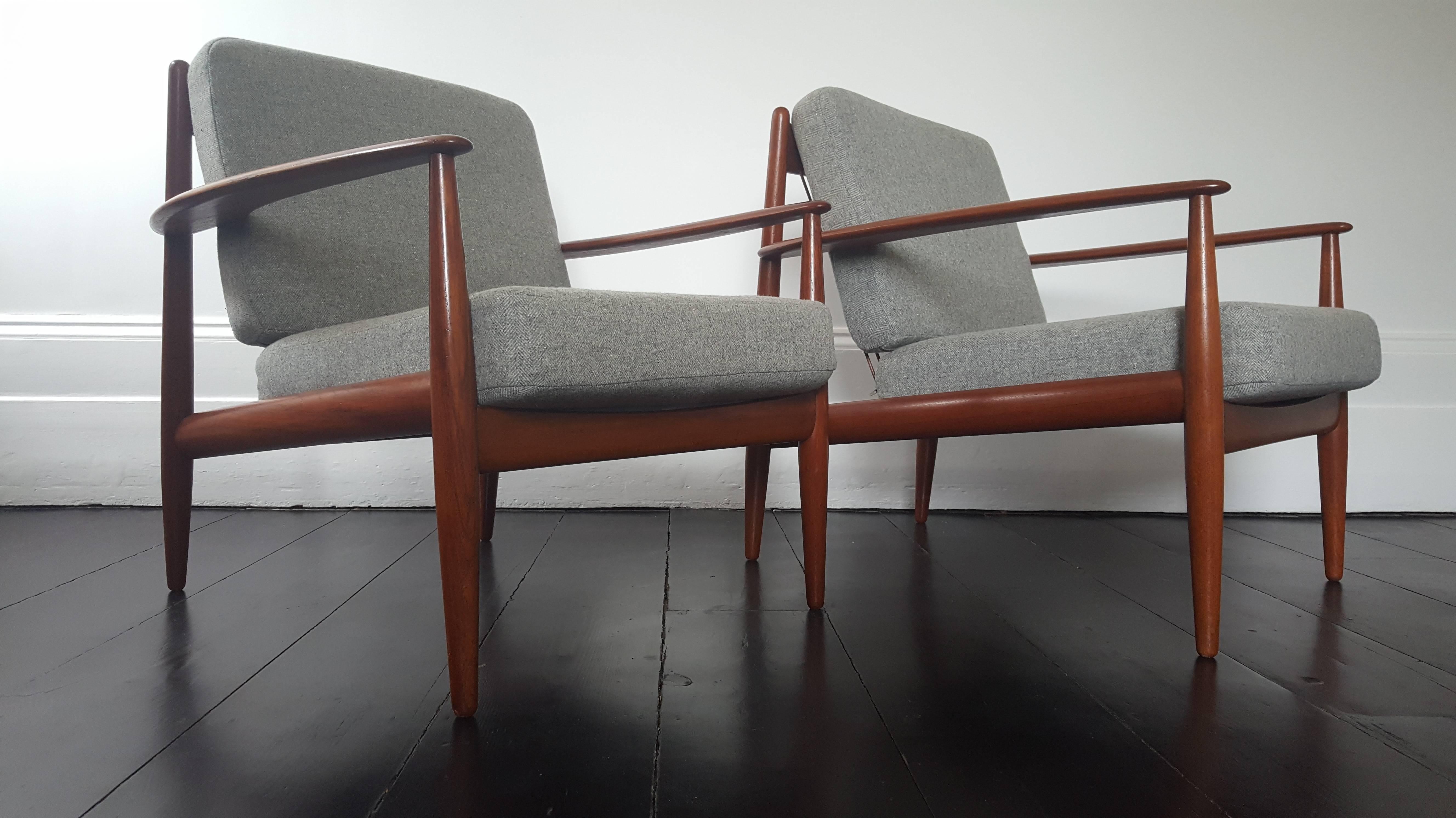 20th Century Grete Jalk for France & Daverkosen Lounge Chairs, 1960s